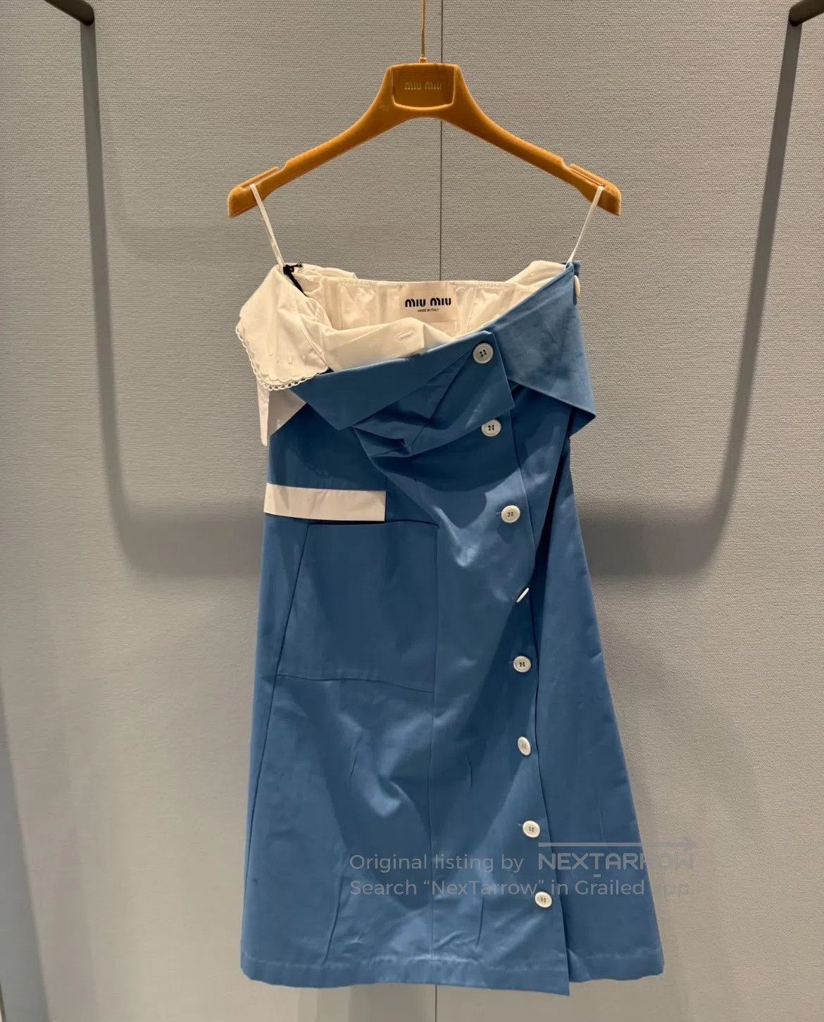 Miu Miu Miu Miu Sky Blue Buckle Dress| Size XS / US 0-2 / IT 36-38 - 2 Thumbnail