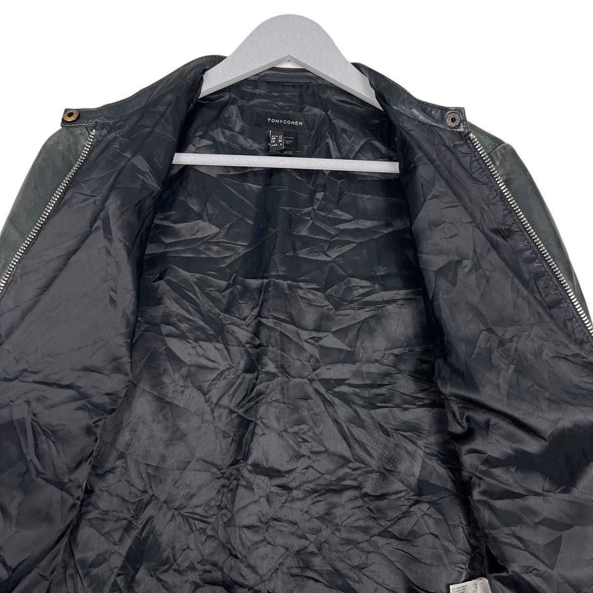Designer 🔥 TONY COHEN LEATHER MOTO RIDER JACKET Size S / US 4 / IT 40 - 12 Thumbnail