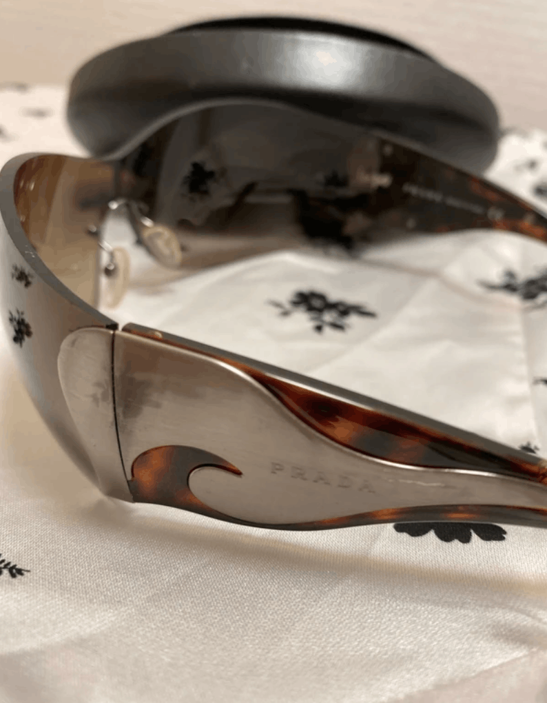 Prada PRADA Sunglasses Flame Star Sport Symbol Wrap Shield Mask Size ONE SIZE - 6 Thumbnail