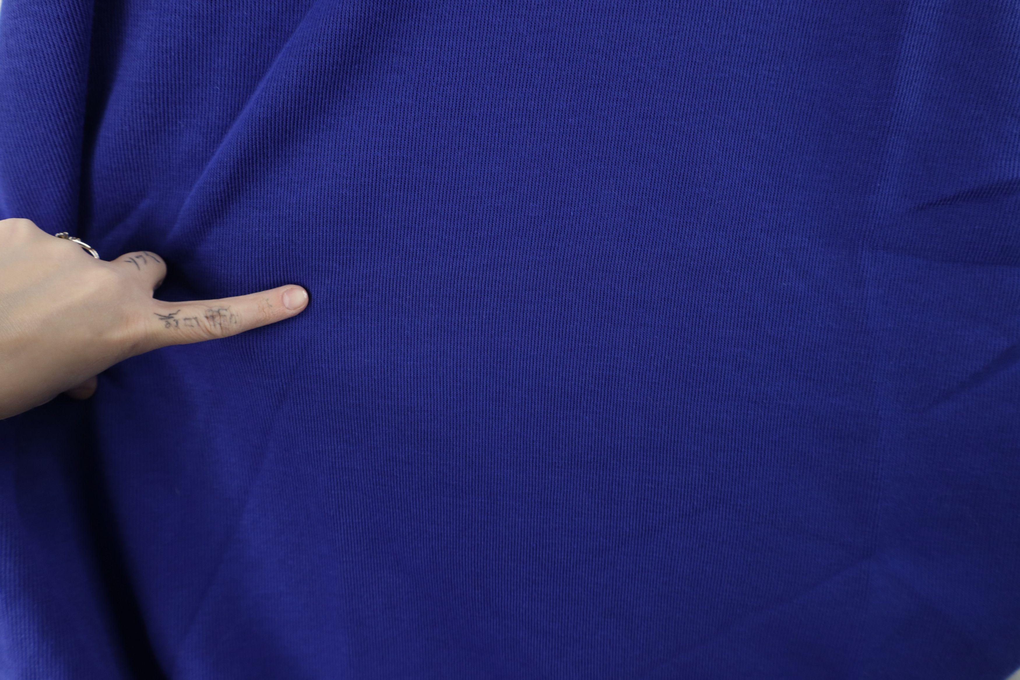 Express × Vintage Deadstock Vintage 90s Express Ribbed Knit T-Shirt Blue Size L / US 10 / IT 46 - 7 Thumbnail