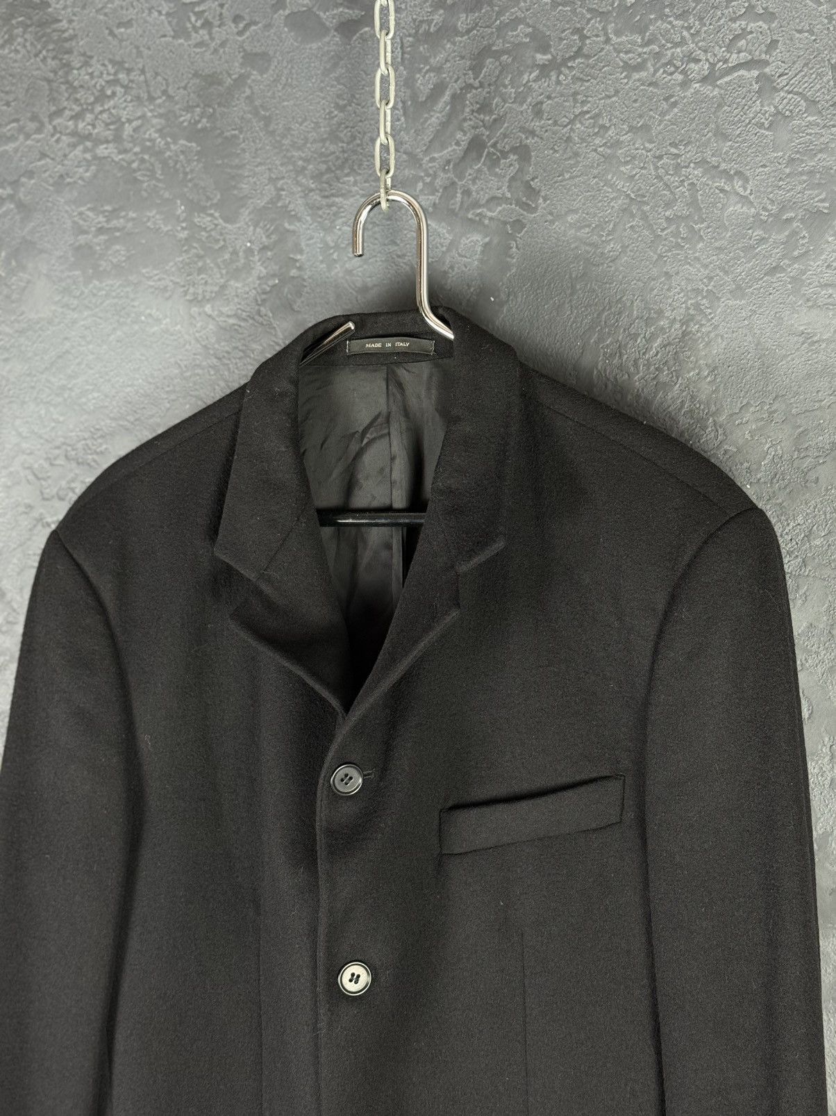 Emporio Armani 90s Vintage Mens EMPORIO ARMANI Black Coat Blazer Wool Italy Size US M / EU 48-50 / 2 - 6 Thumbnail
