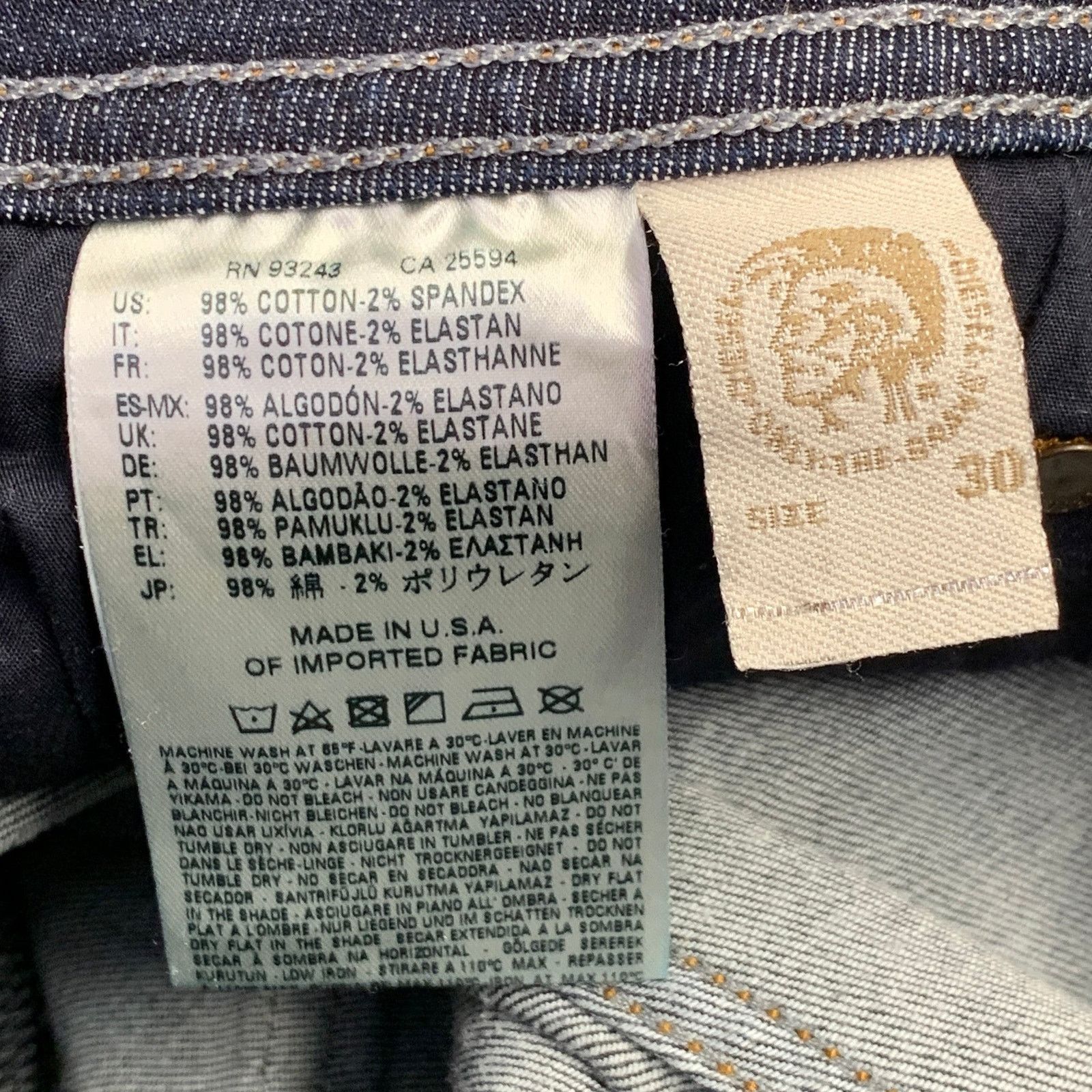 Diesel 30 Troxer Blue Contrast Stitch Cotton Blend Skinny Jeans Size US 30 / EU 46 - 7 Thumbnail