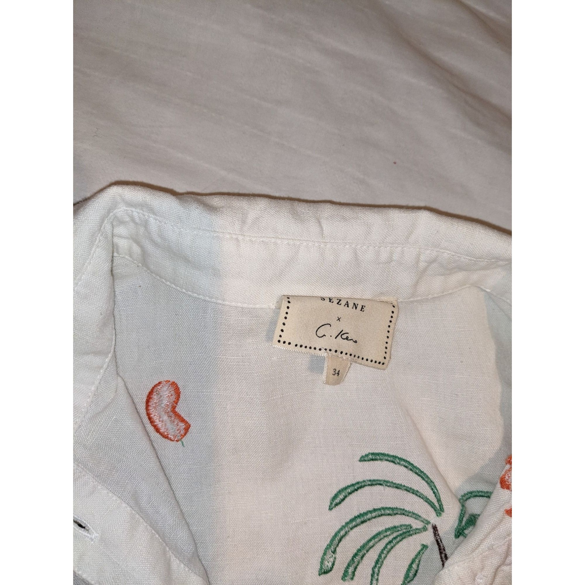 Sezane Sezane MARZIA SHIRT G.KERO linen animals print multicolor pi Size M / US 6-8 / IT 42-44 - 7 Thumbnail