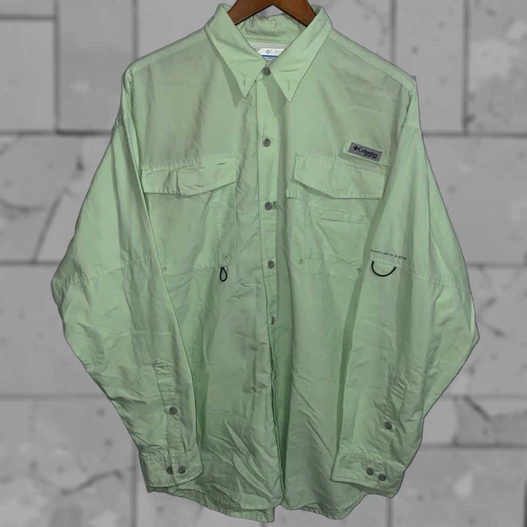 Vintage Columbia PFG Green Long Sleeve Button-Down Hiking Shirt Mens L Size US L / EU 52-54 / 3 - 1 Thumbnail