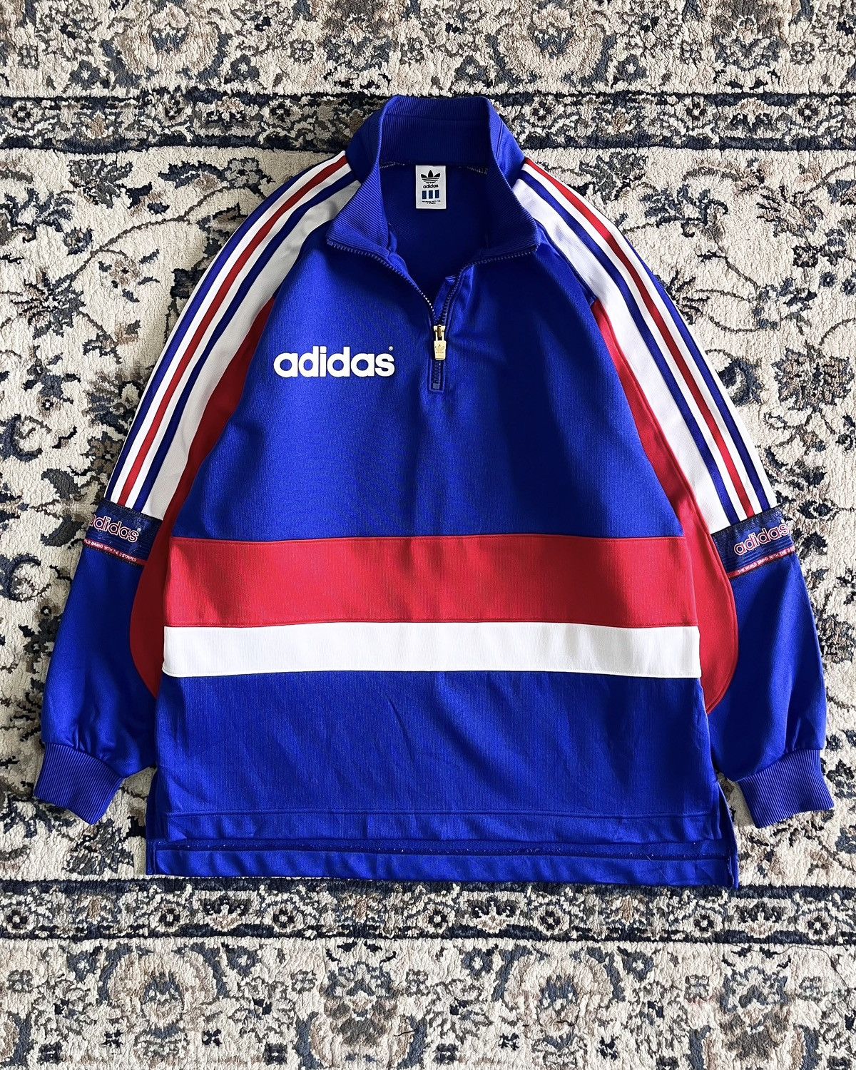 Adidas Vintage Adidas 3 Stripes Half Zip Jacket Size US M / EU 48-50 / 2 - 1 Thumbnail