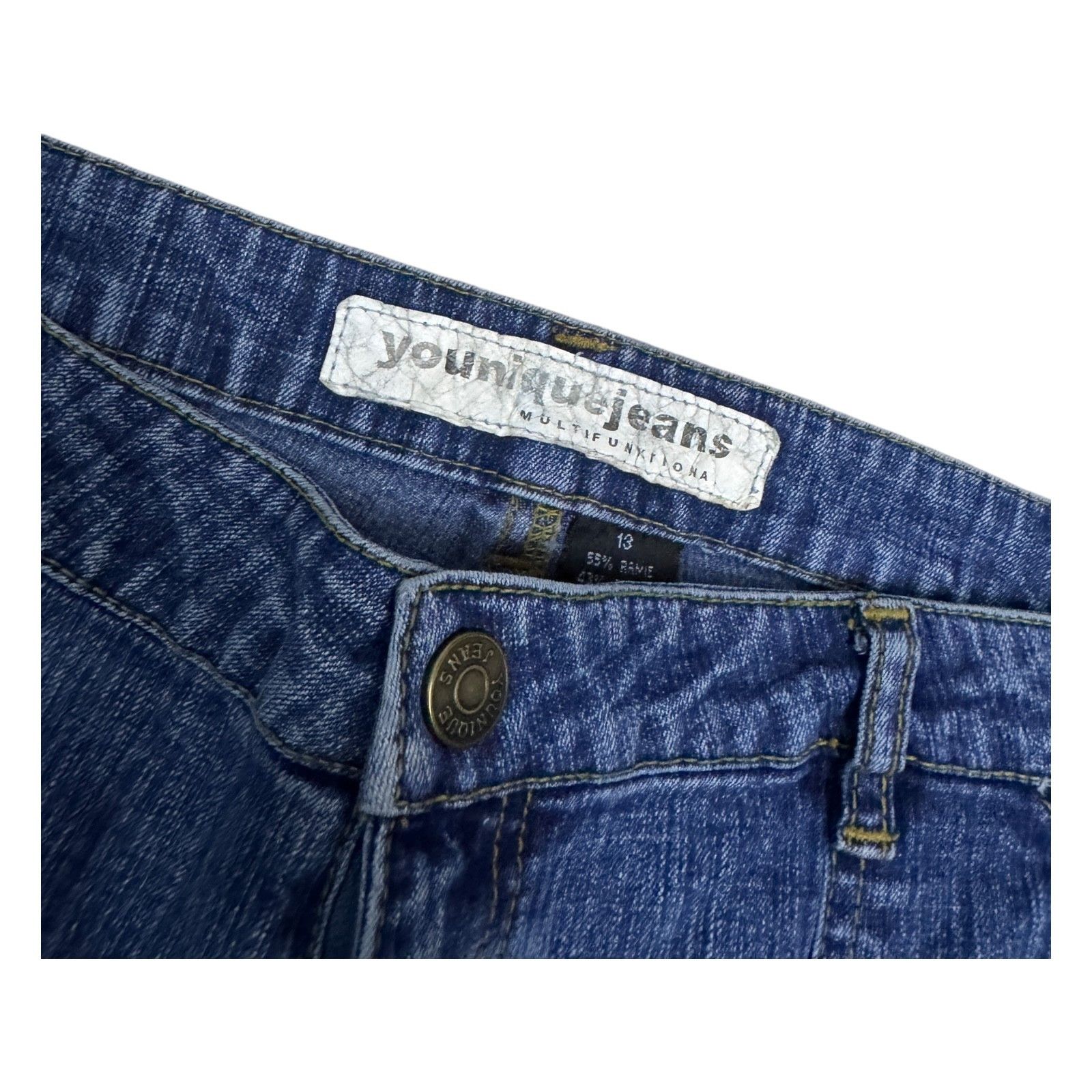 Other YOUNIQUE Vintage Y2K Flared Bootcut Casual Denim Jeans 12 Size 32" / US 10 / IT 46 - 3 Thumbnail