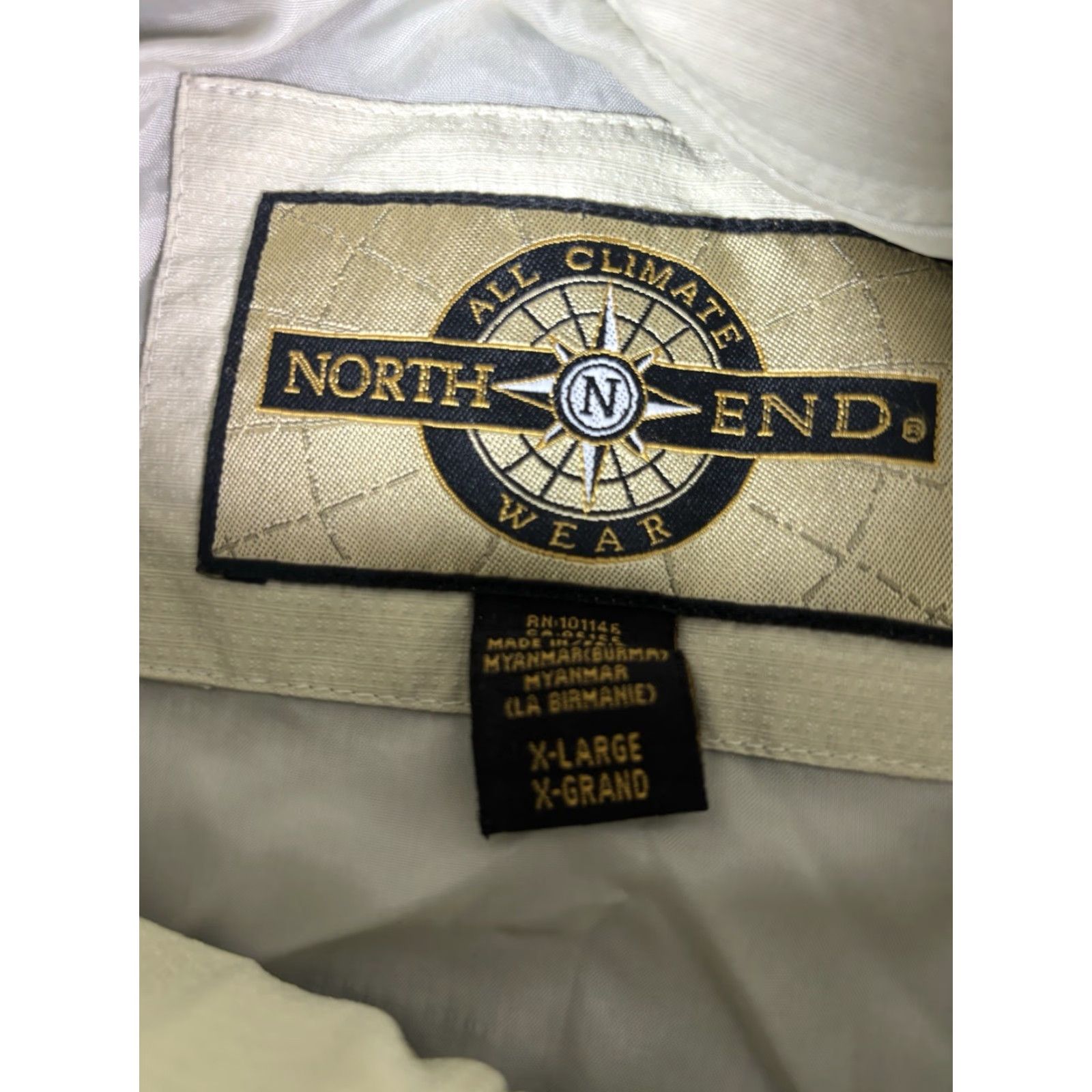 Vintage North End Men’s Jacket CAT All Climate Cream/Black XL Windbreaker Size US XL / EU 56 / 4 - 6 Thumbnail