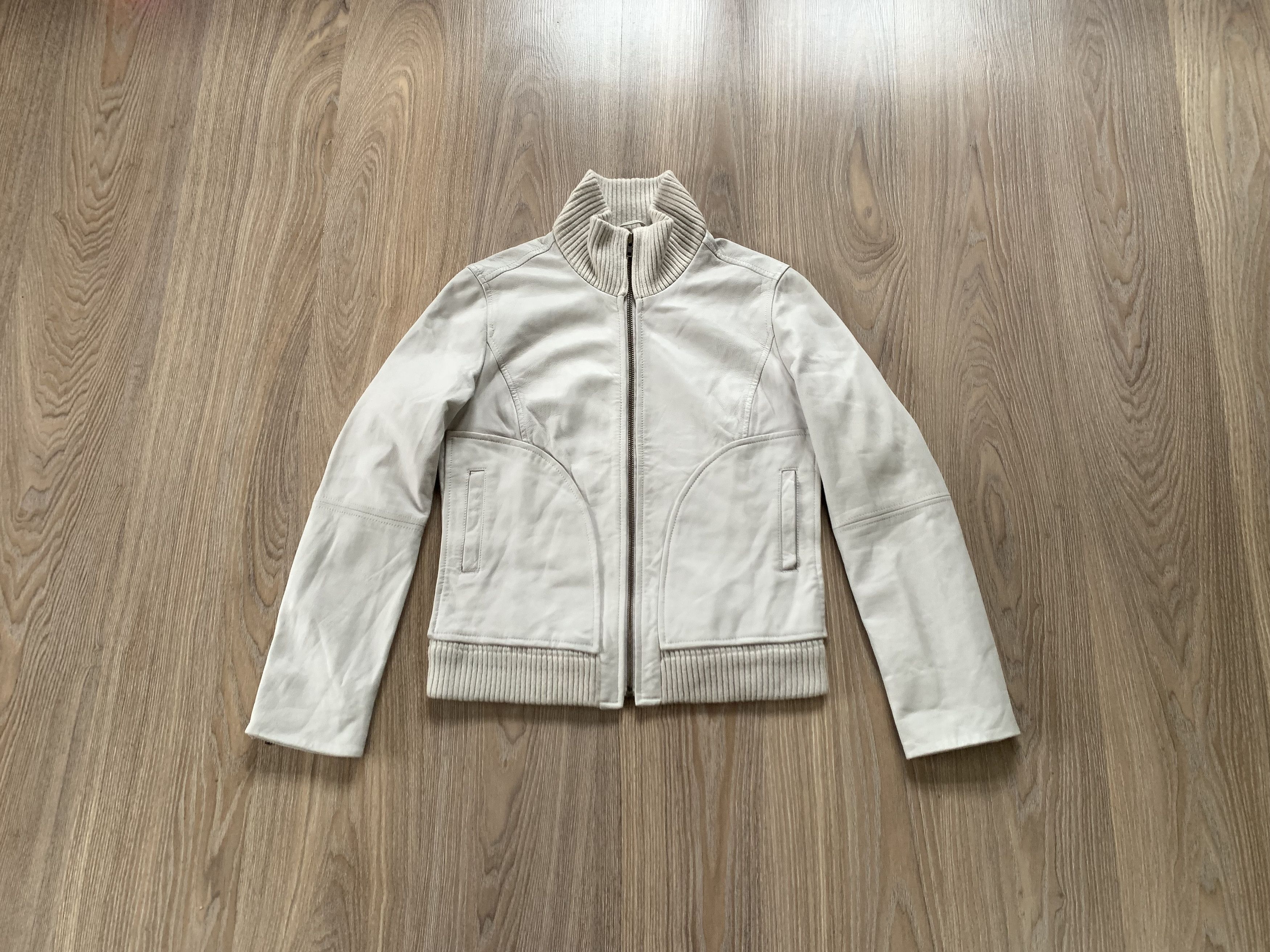 Mango Mango Womens Beige Sheep Leather Jacket Size XL / US 12-14 / IT 48-50 - 1 Thumbnail