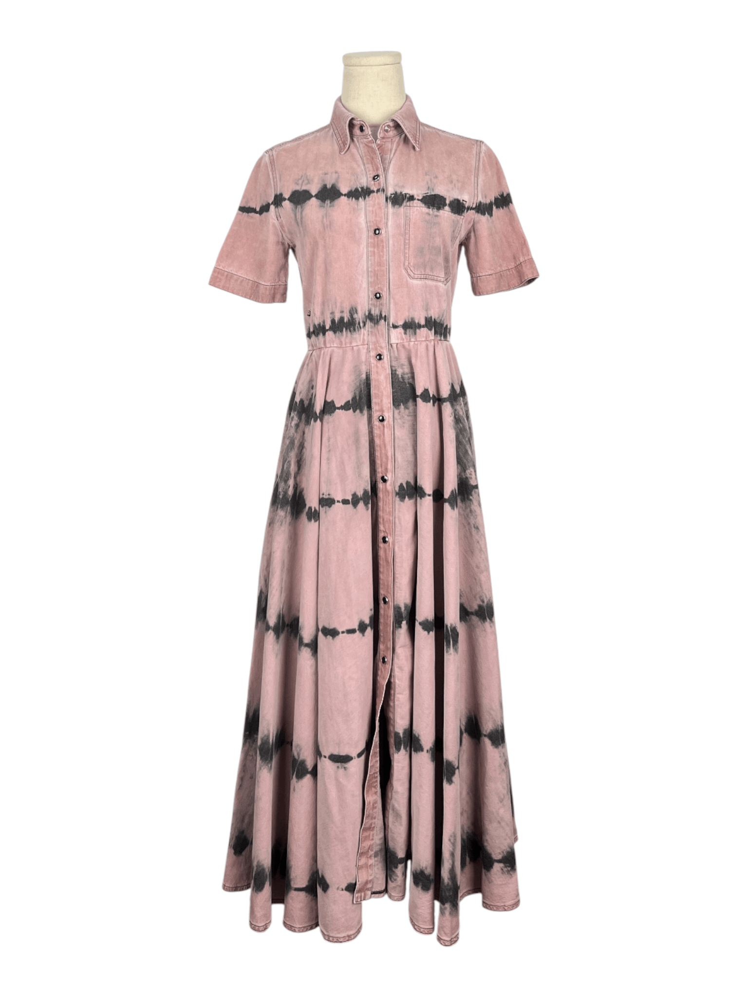 Dior Dirty Pink Tie-Dyed Dress With Signature Logo Size XS / US 0-2 / IT 36-38 - 1 Thumbnail