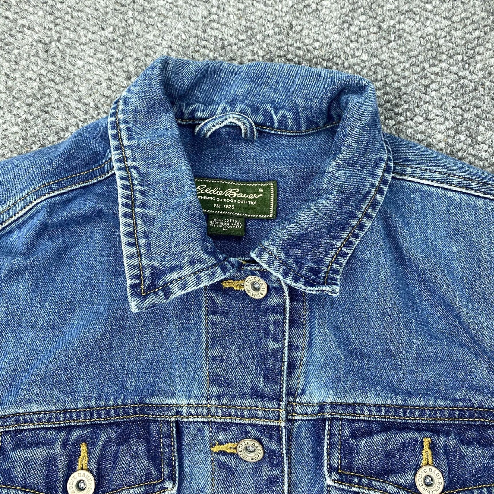 Eddie Bauer Eddie Bauer Vintage Denim Jacket Womens Medium Blue "Lady Rider" Biker Embroidered Size M / US 6-8 / IT 42-44 - 2 Thumbnail