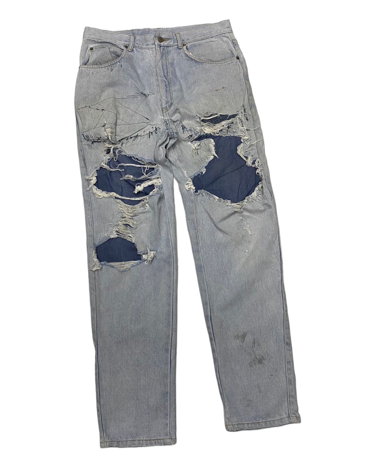 Kapital DISTRESSED DENIM BEBREX SICK RIPS DENIM JEANS Size US 33 - 4 Thumbnail