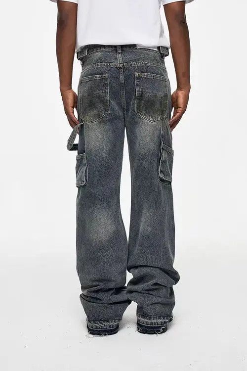 Japanese Brand × Jean Vintage distressed washed micro-flare jeans Size US 32 / EU 48 - 4 Thumbnail