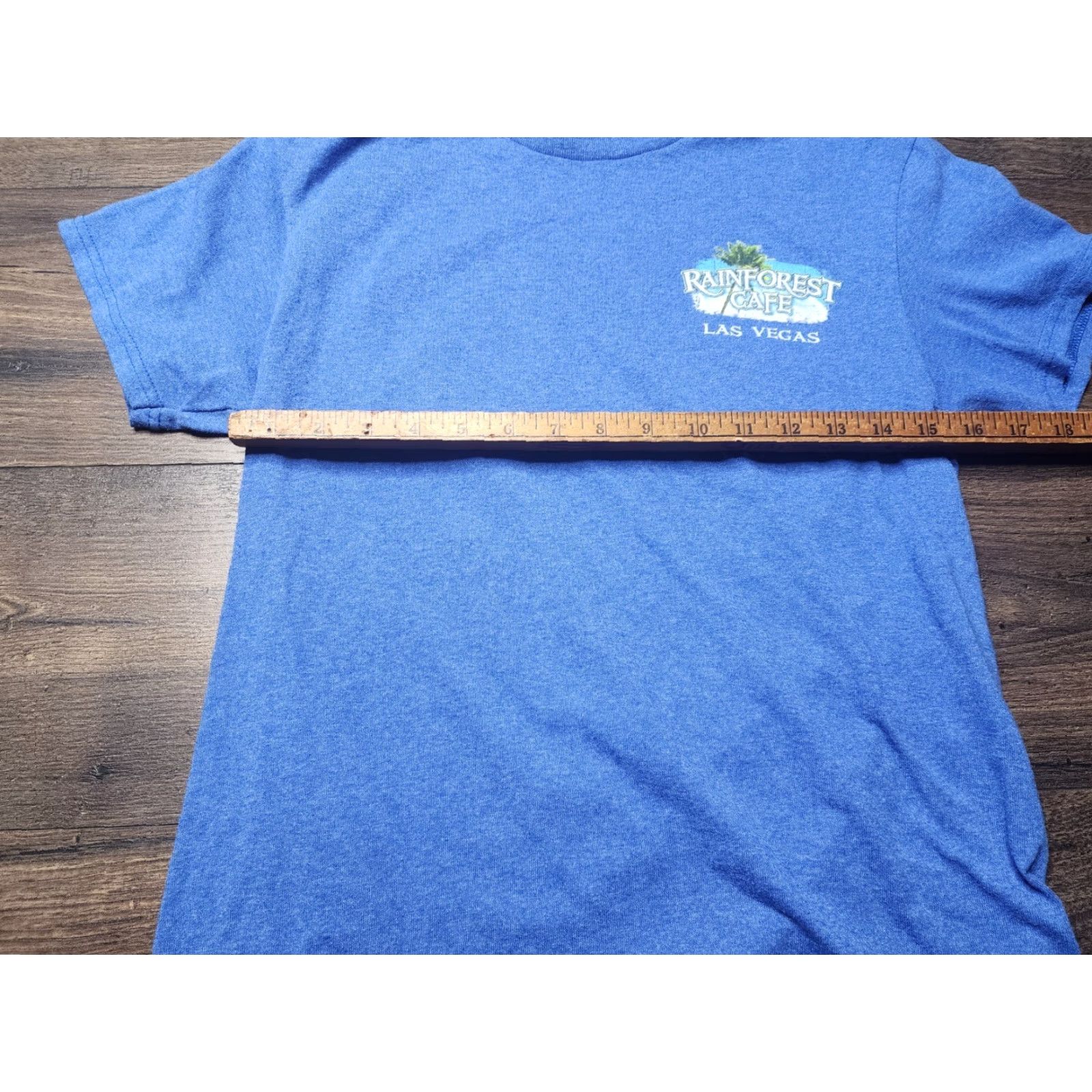 Vintage Rainforest Cafe T-Shirt Adult S Short Sleeve Crew Neck Cotton Blue Logo Graphic Print Unisex Size US S / EU 44-46 / 1 - 4 Thumbnail