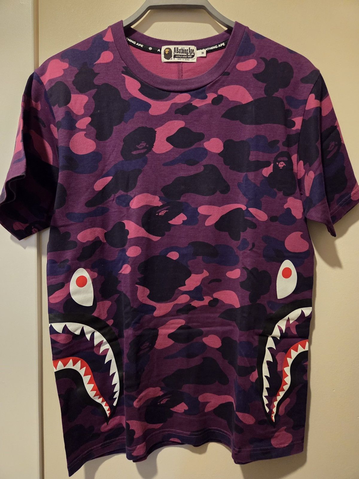 Bape BAPE Shark Camo T Shirt Purple Pink Size M Ape Head Size US M / EU 48-50 / 2 - 1 Thumbnail
