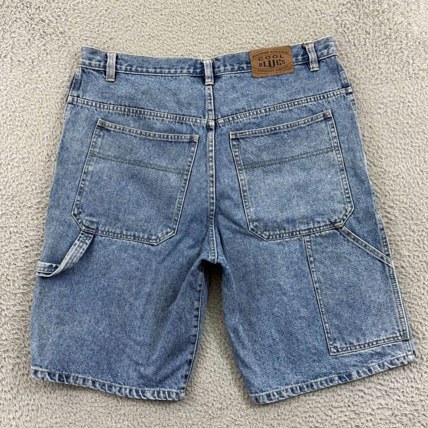 Vintage VINTAGE Cool Blues Denim Short Men 36 Blue 90s Jorts Baggy Carpenter 80s Skater Shorts Mens Blue Denim Pocket 5-Pocket Design Size US 38 / EU 54 - 5 Thumbnail