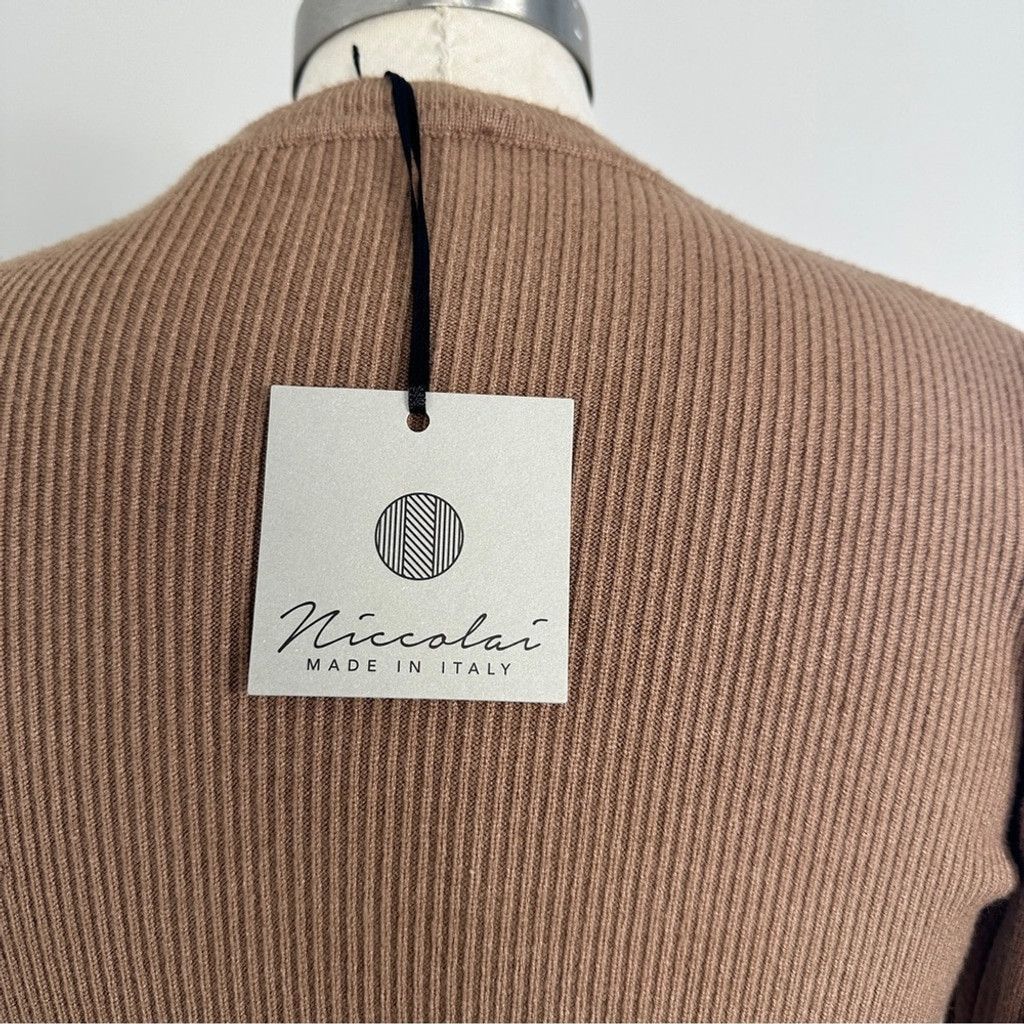 Other Niccolai Women's Ribbed Knit Sweater Long Sleeve Brown Large Size L / US 10 / IT 46 - 4 Thumbnail