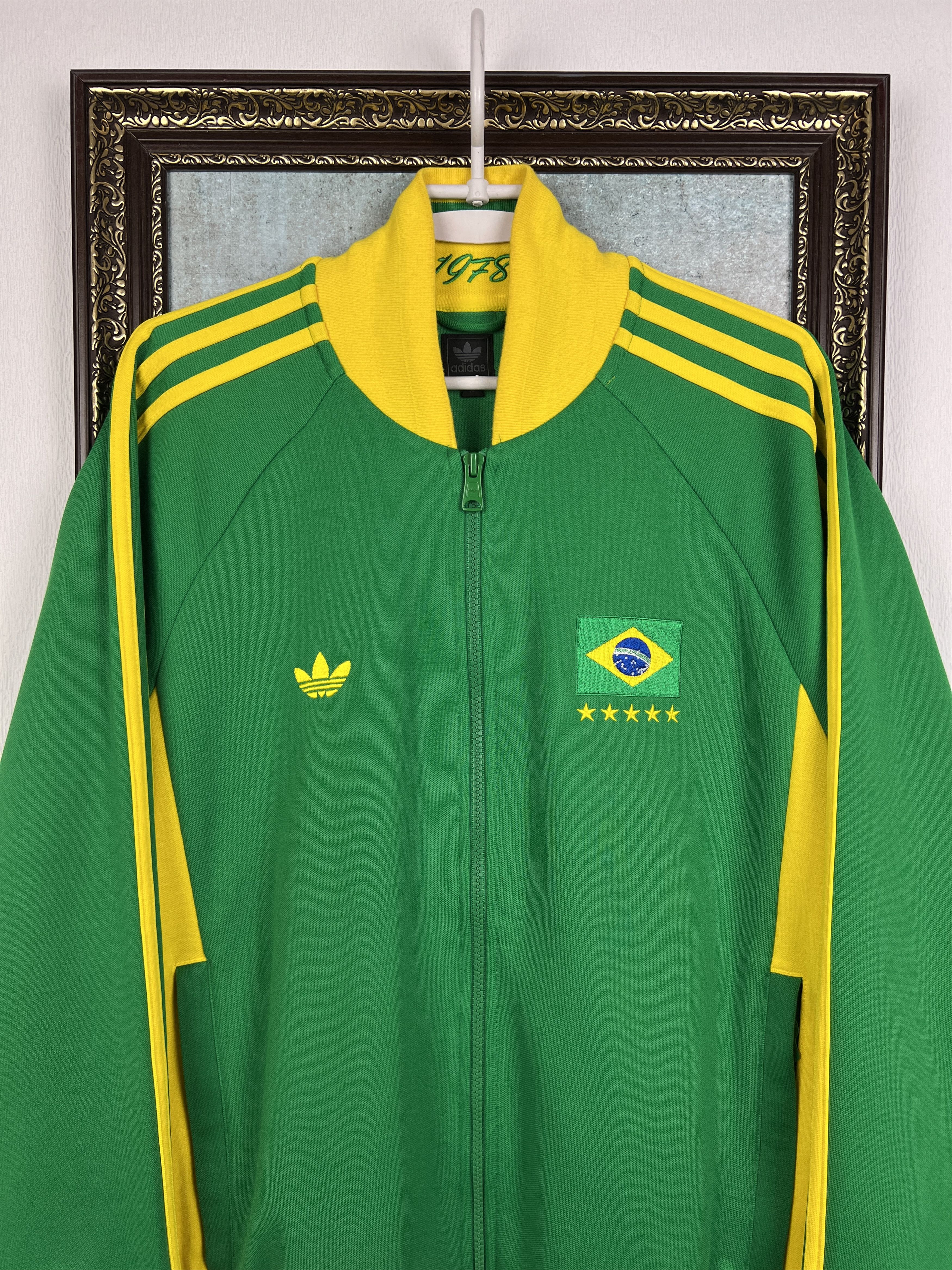 Adidas Originals Brazil Football Jacket Soccer World Cup Track Top Size US M / EU 48-50 / 2 - 2 Thumbnail