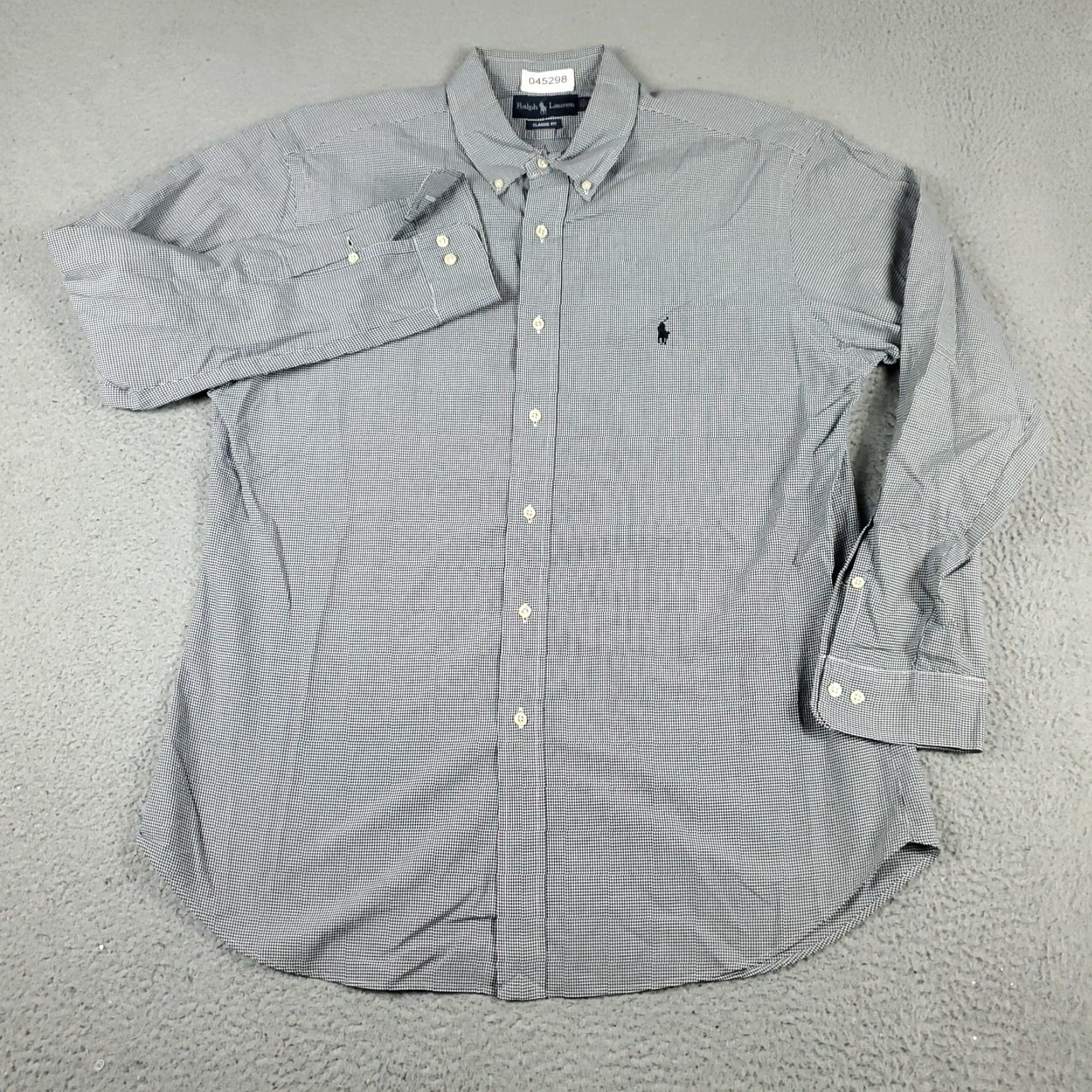 Ralph Lauren Ralph Lauren Dress Shirt Mens 17.5 Blue Check Long Sleeve Button Up Casual Business Size 46R - 3 Thumbnail