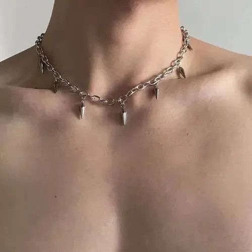 Jewelry Spiked Chain Link Necklace Size ONE SIZE - 2 Thumbnail