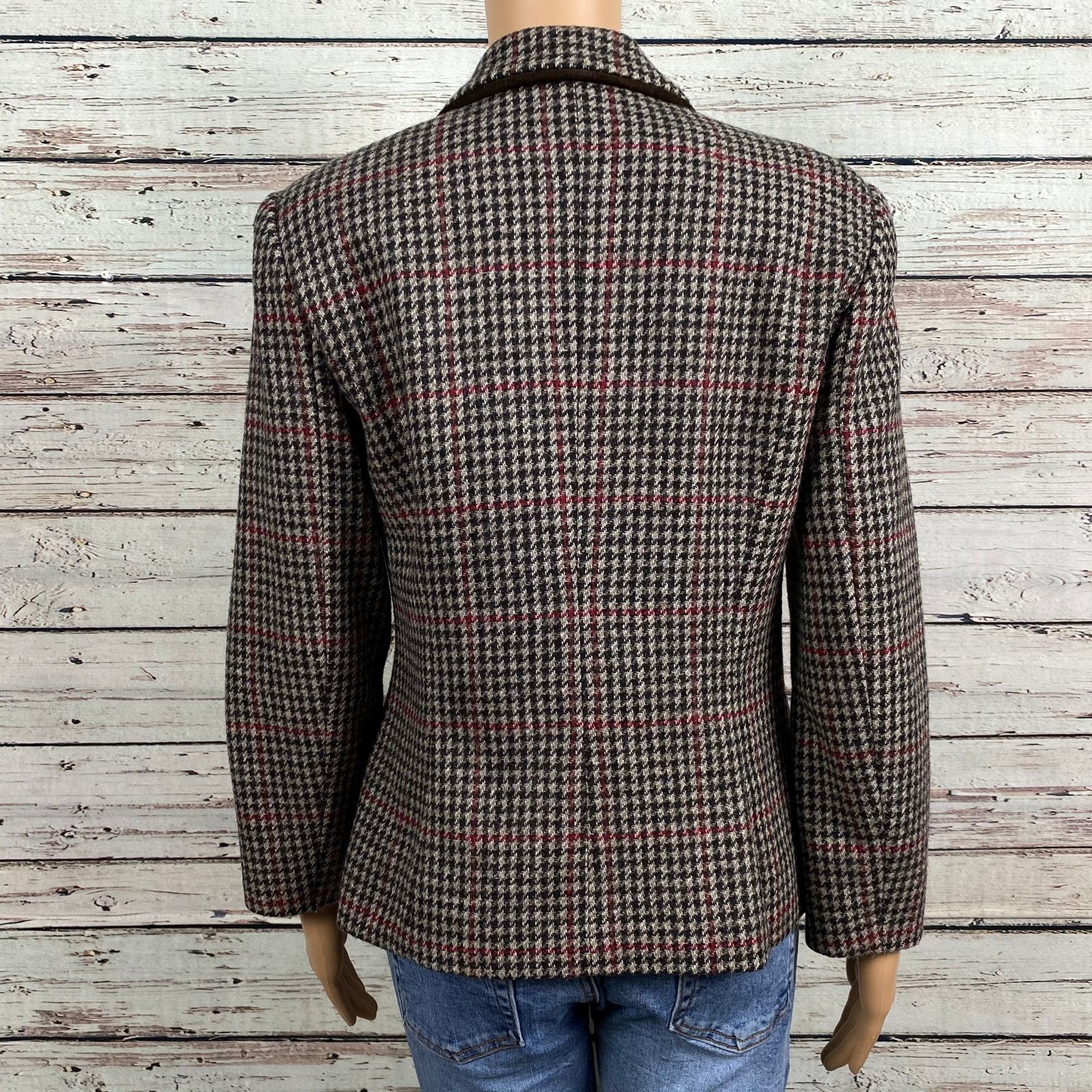 Other VTG David N Brown Herringbone Equestrian Blazer 6 Wool Size M / US 6-8 / IT 42-44 - 9 Thumbnail
