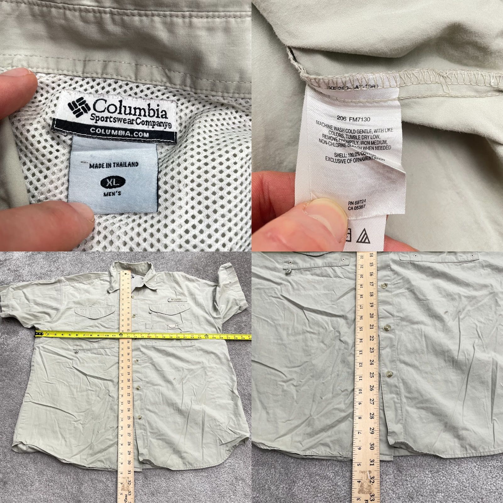 Vintage Columbia Bonehead PFG Shirt Mens XL Beige Short Sleeve Cotton Casual Fishing Shirt Size US XL / EU 56 / 4 - 8 Thumbnail