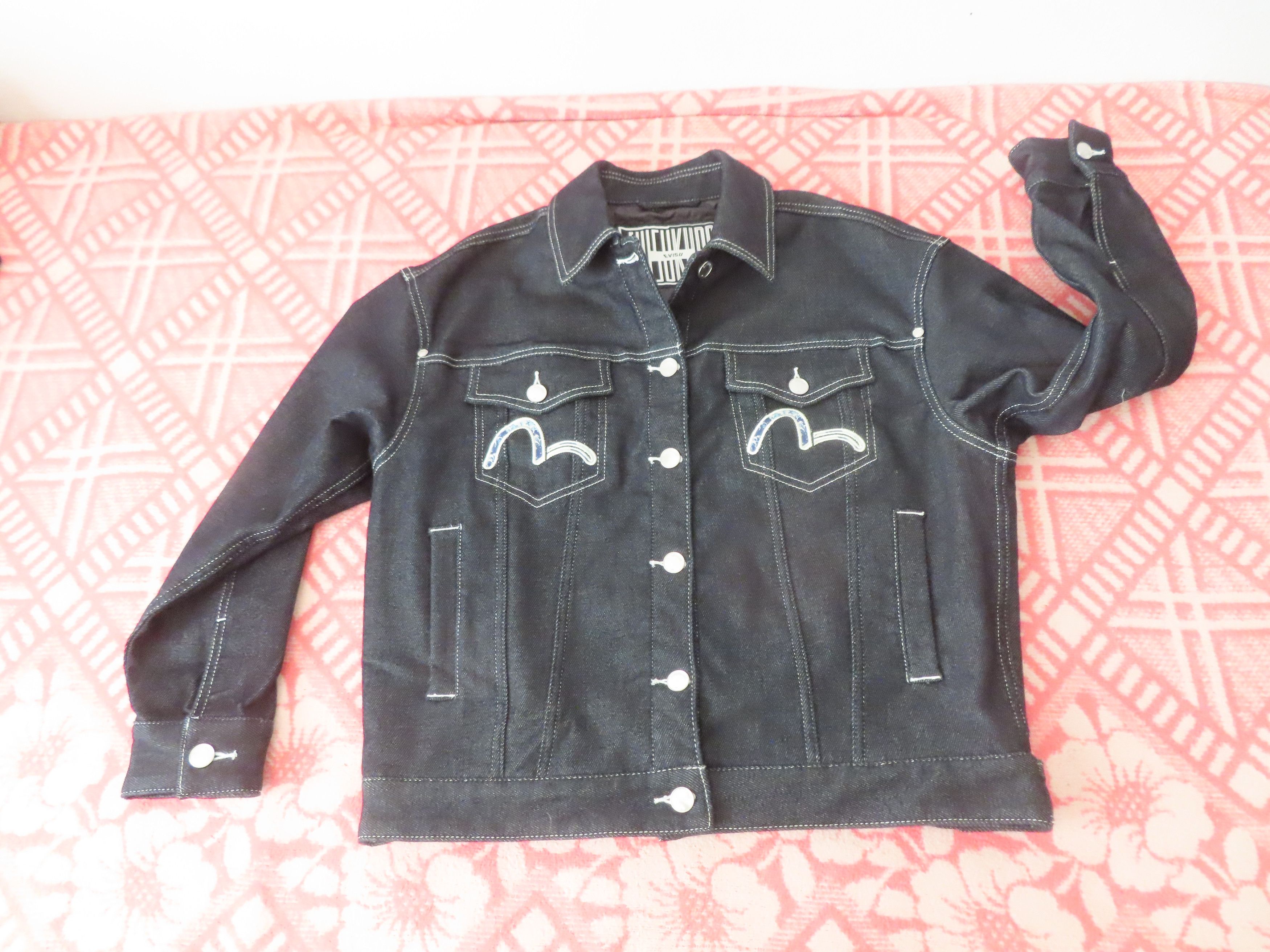 Designer × Evisu evisu kuro Robotic Floral Embroidered Padded Denim Jacket Size XS / US 0-2 / IT 36-38 - 1 Thumbnail