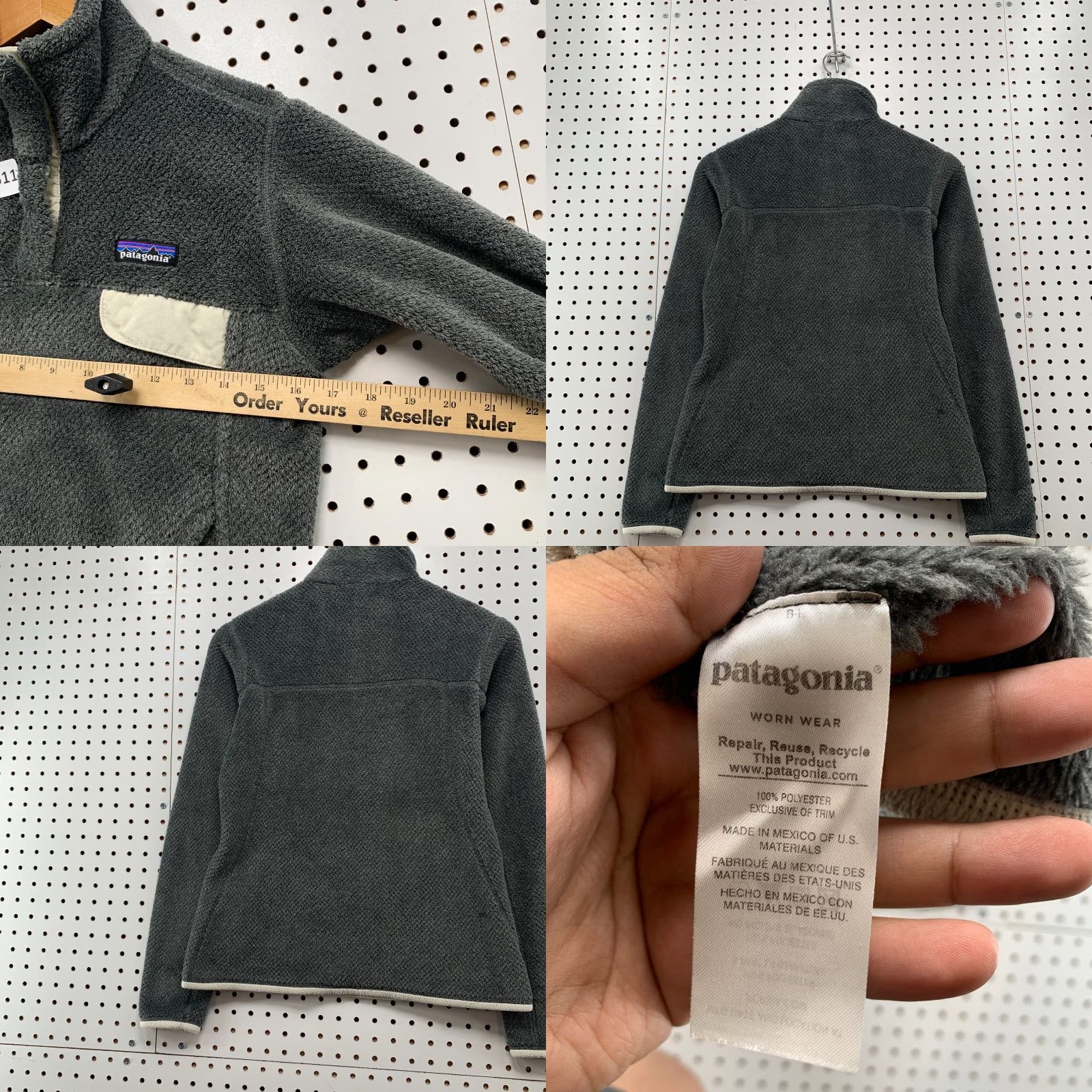Patagonia Patagonia Re Tool Snap Pullover Sweatshirt Womens Small Gray Fuzzy 16.5x23 Vintage? No. Size S / US 4 / IT 40 - 9 Thumbnail