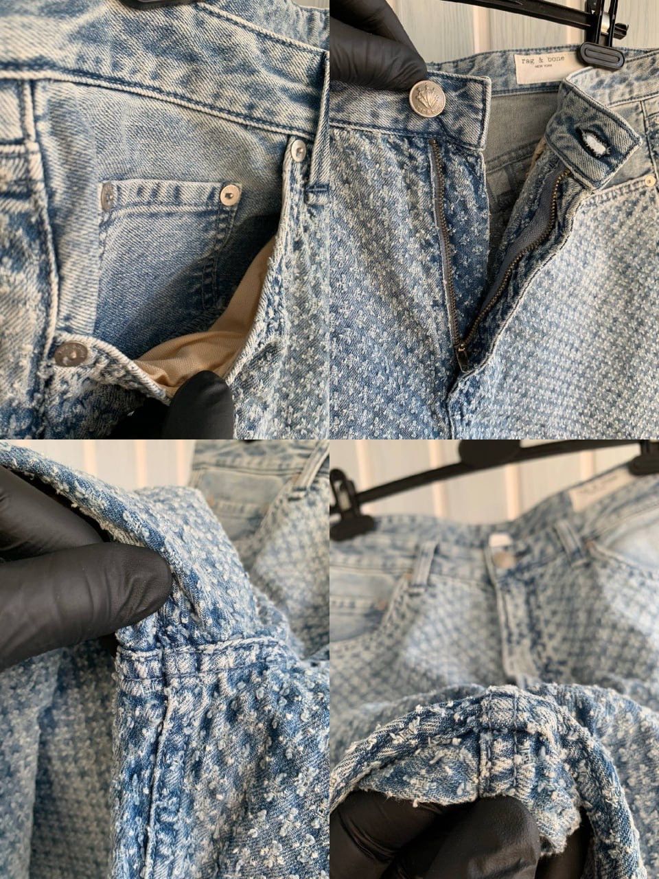 Japanese Brand × Rag & Bone Rag & Bone Logan Mid-Rise Wide Leg Indigo Tweed Denim Jeans Size US 31 - 22 Thumbnail