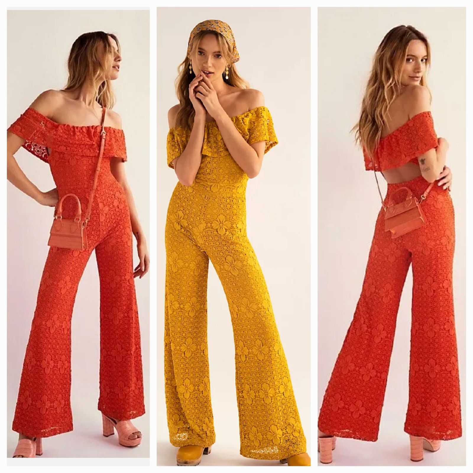 Free People New Free People NIGHTCAP Sunflower Positano Jumpsuit $495 XS Size 26" / US 2 / IT 38 - 2 Thumbnail