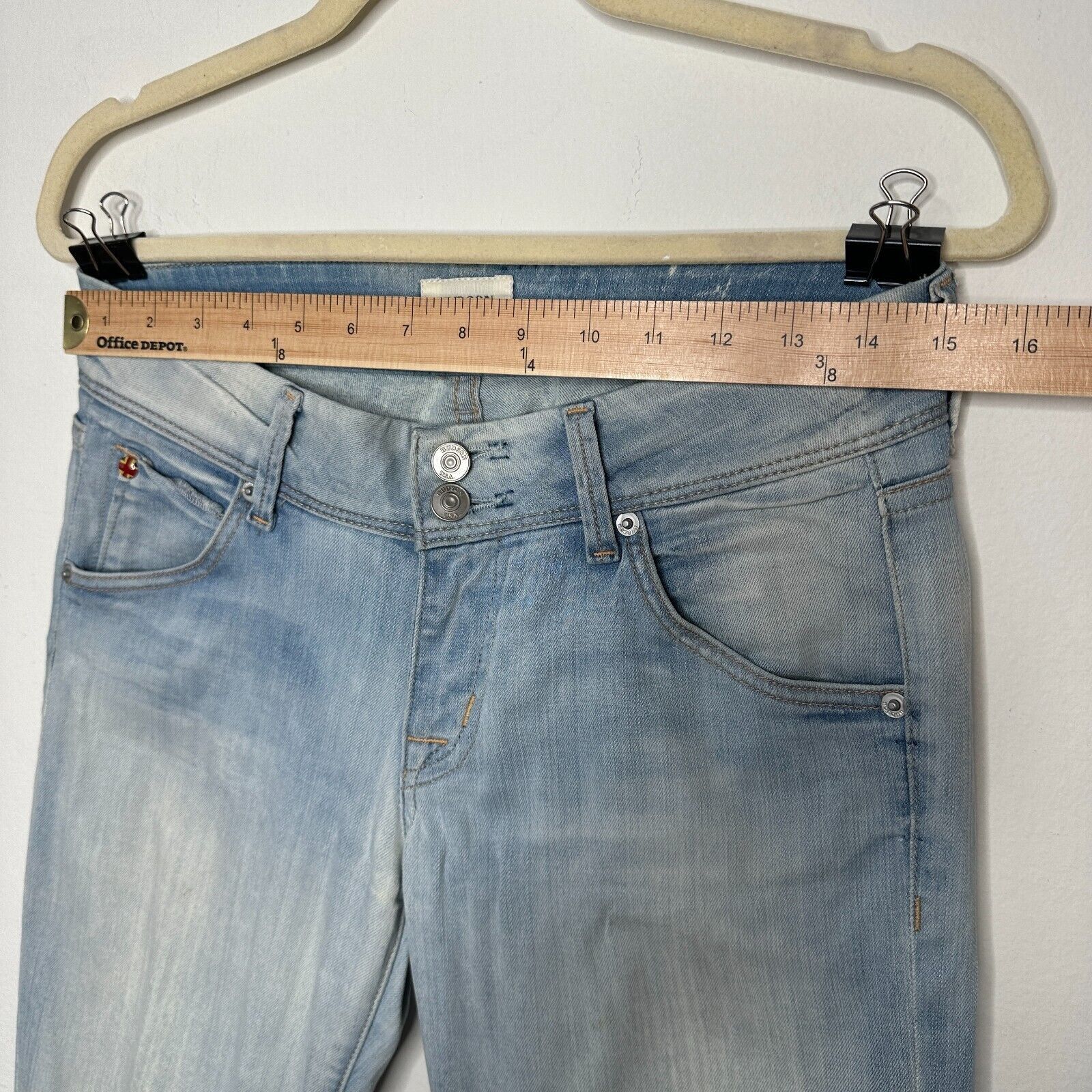 Hudson Hudson Double Button Blue Wash Jeans Low-Rise Boot Cut 26 Size 26" / US 2 / IT 38 - 14 Thumbnail