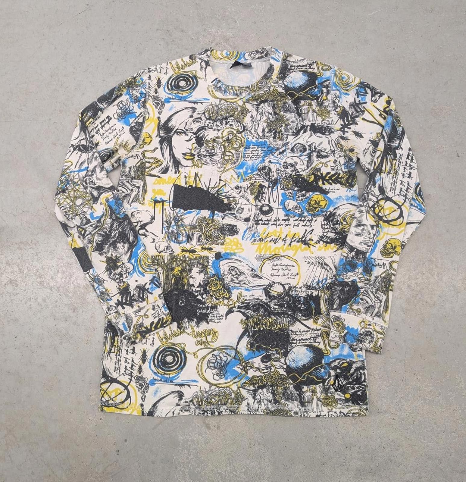 Volcom Rare Y2K Volcom All over print sketch art long sleeve shirt Size US S / EU 44-46 / 1 - 1 Thumbnail
