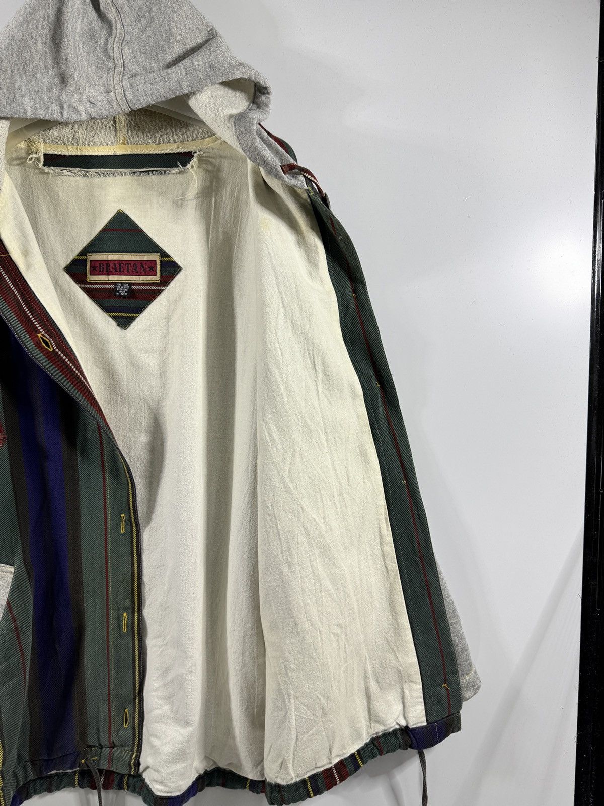 Japanese Brand 🔥 Braetan stripes Hoodie button light Jacket Size US XL / EU 56 / 4 - 7 Thumbnail