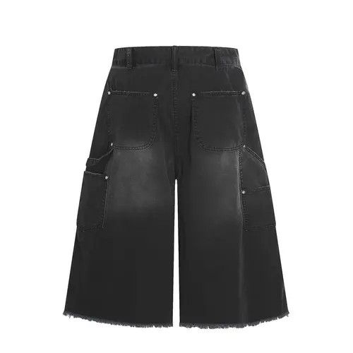 Japanese Brand × Jean Punk distressed men's loose cargo denim shorts Size US 32 / EU 48 - 3 Thumbnail