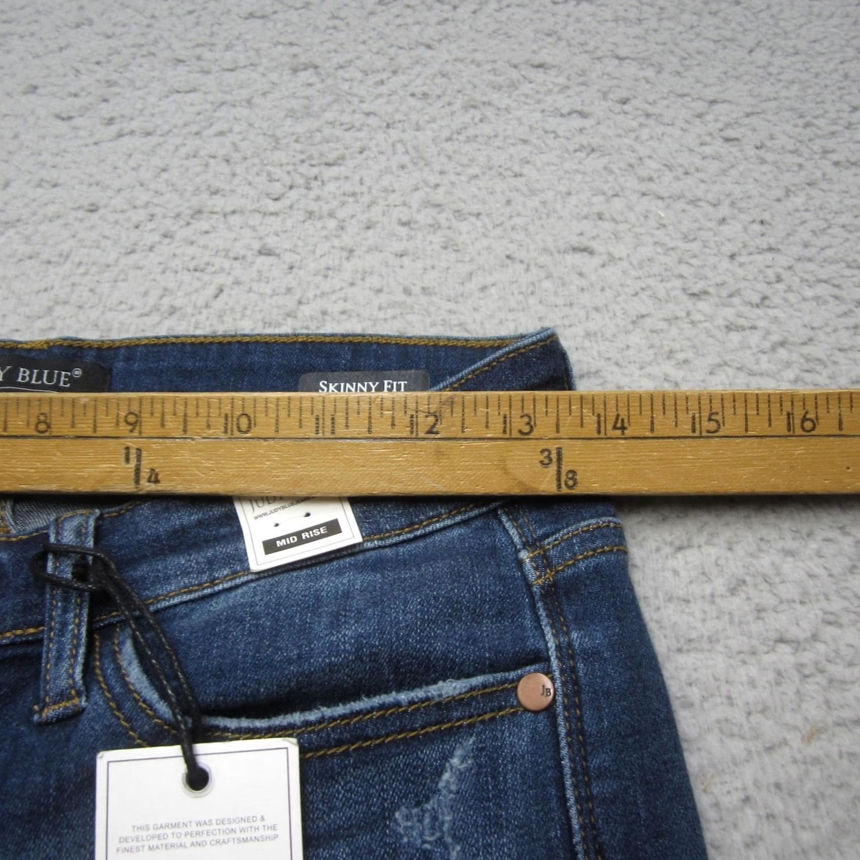 Denime Judy Blue Womens 28 Jeans - Distressed Skinny Fit - Mid Rise Frayed Denim Size 28" / US 6 / IT 42 - 4 Thumbnail