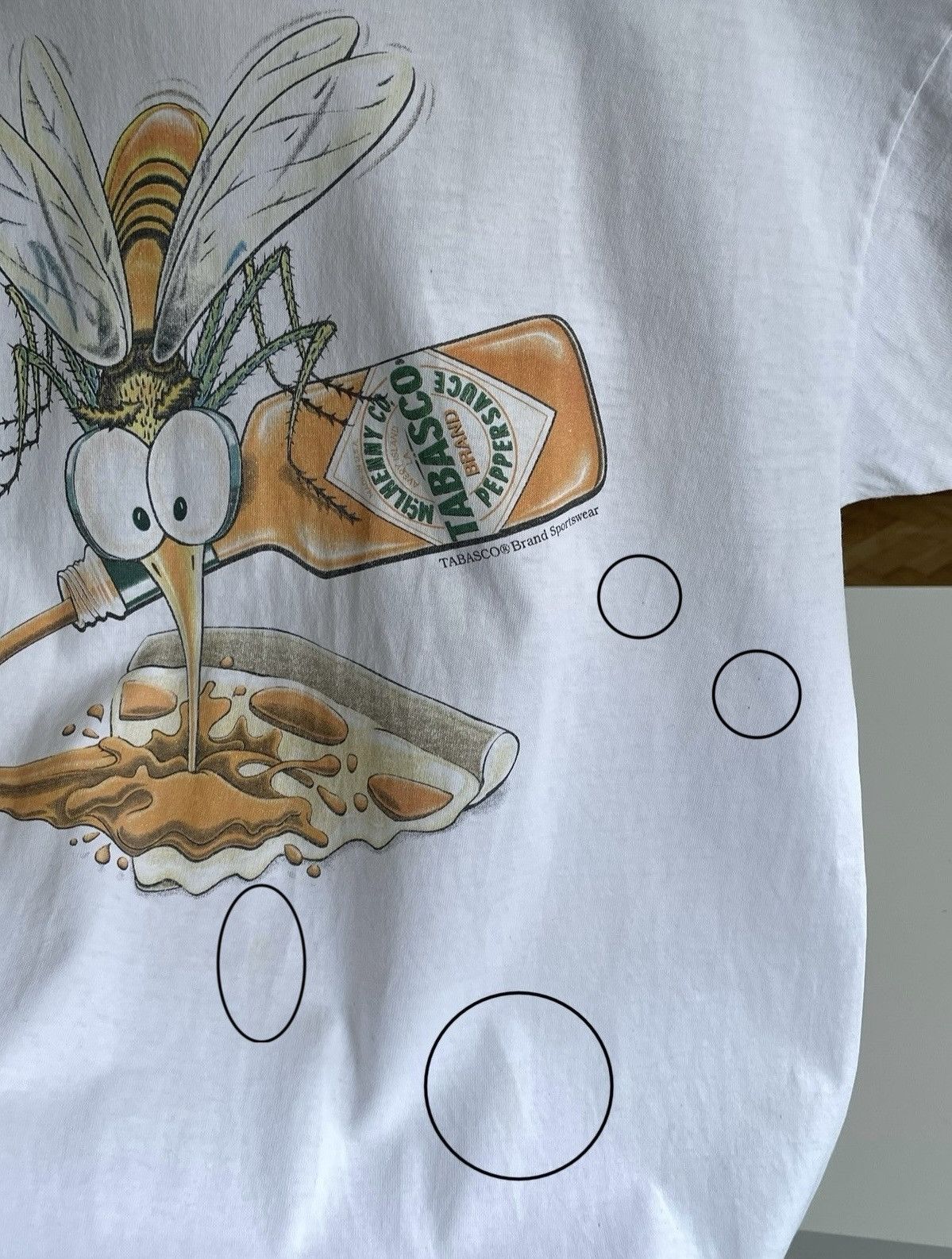 Tabasco 1998 Tabasco: Superbowl Ad Promo T-Shirt w/ A Mosquito Size US L / EU 52-54 / 3 - 9 Thumbnail