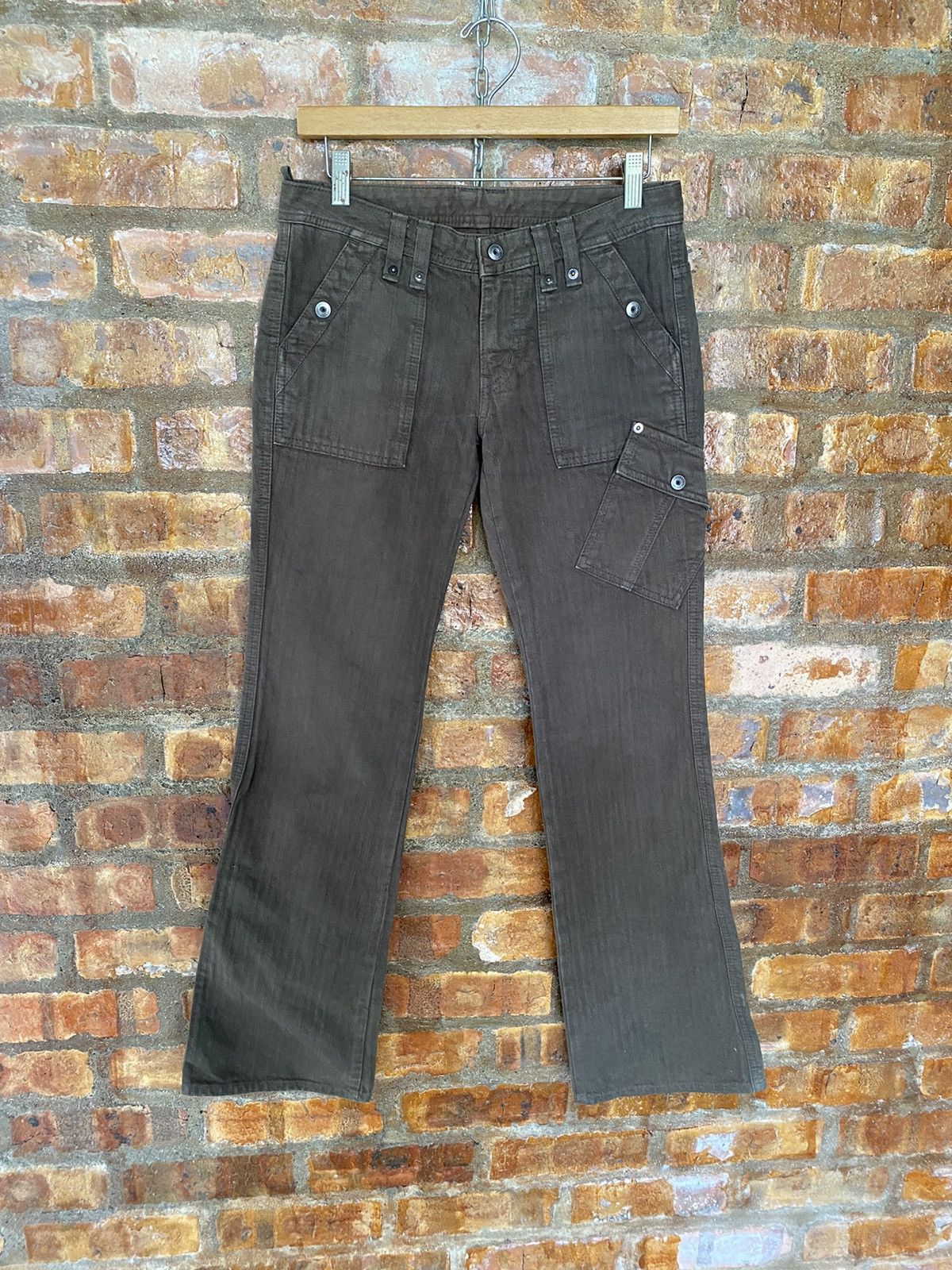 Japanese Brand × PPFM × Tornado Mart ET BOITE Japan Flare Herringbone slank pocket cargos Size US 30 / EU 46 - 2 Thumbnail