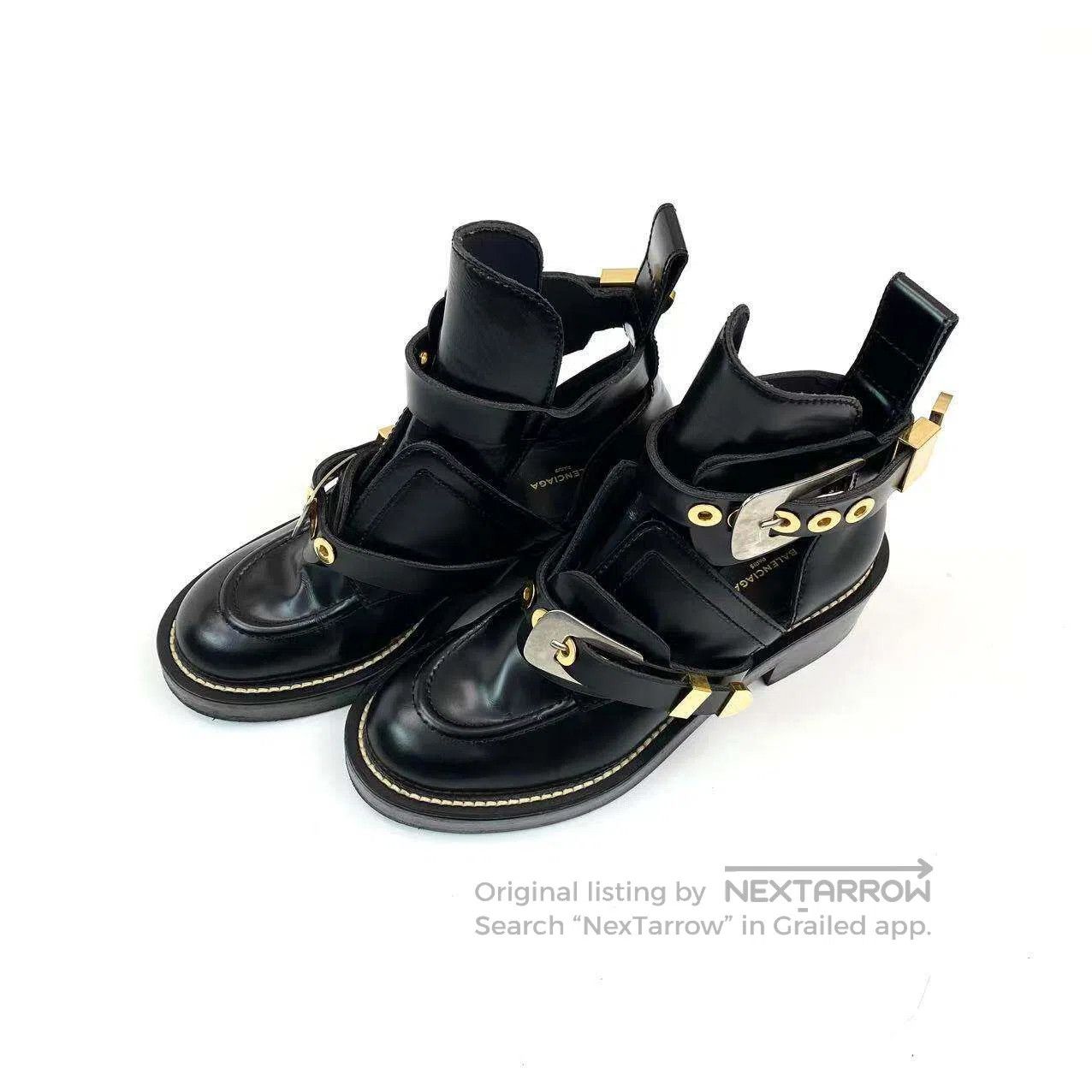 Other Balenciaga Cut-out gold buckle motorcycle boots| Size US 5.5 / IT 35.5 - 1 Thumbnail