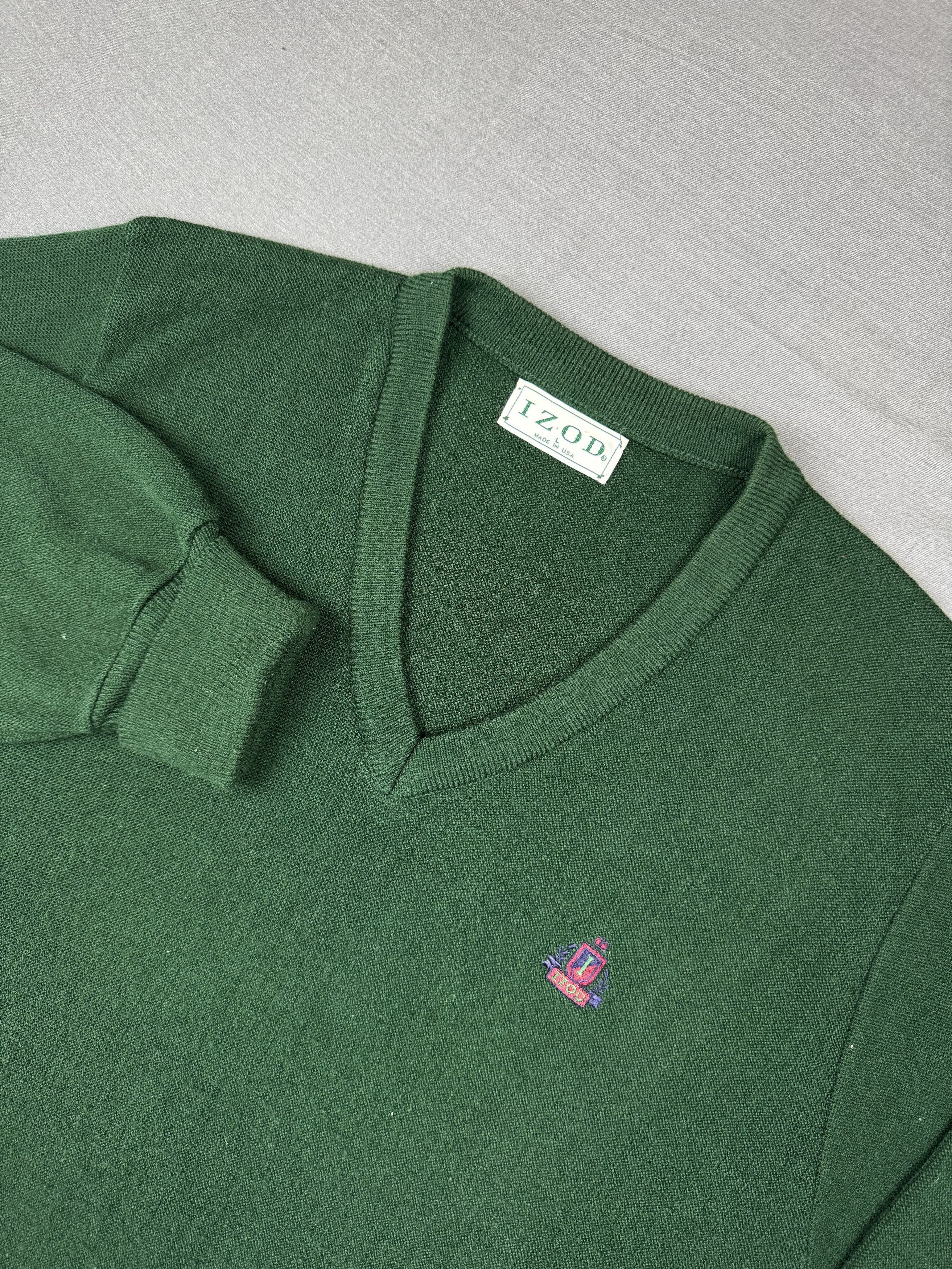 Izod Vintage Izod Acrylic Sweater V Neck Classic Logo USA Made Size US L / EU 52-54 / 3 - 1 Thumbnail