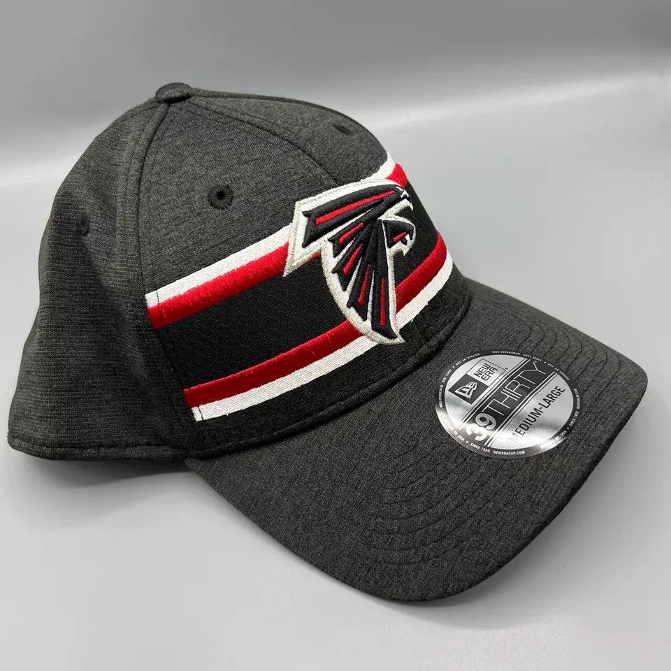 New Era Atlanta Falcons Hat Men M-L Gray Stretch Fitted Cap New Size ONE SIZE - 3 Thumbnail