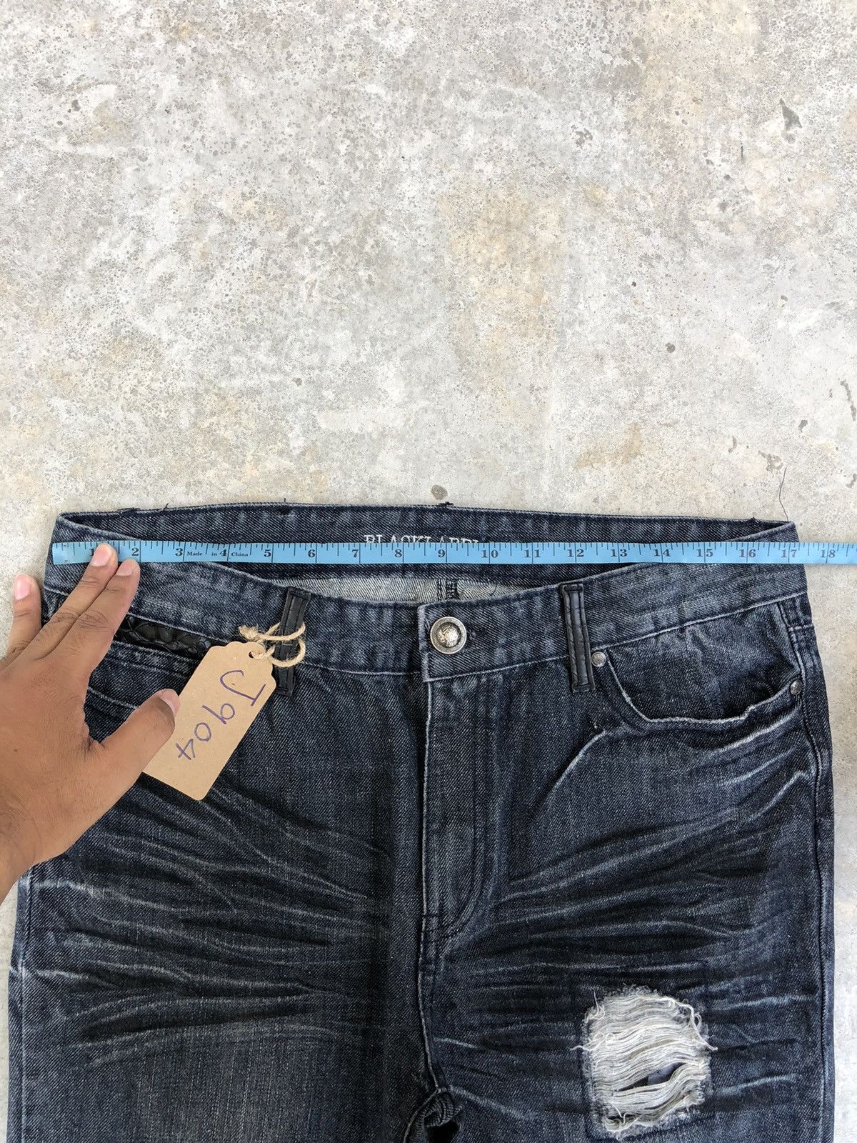Y2k Blacklabel Sho Flared Jeans Distressed Jeans