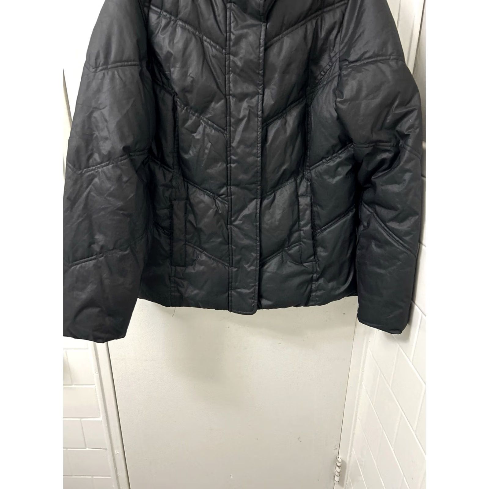 Gap Gap Puffer Jacket Womens M Black Full Zip Quilted L/S Pockets Zipper Winter Fall Casual Travel Men? No Size M / US 6-8 / IT 42-44 - 3 Thumbnail