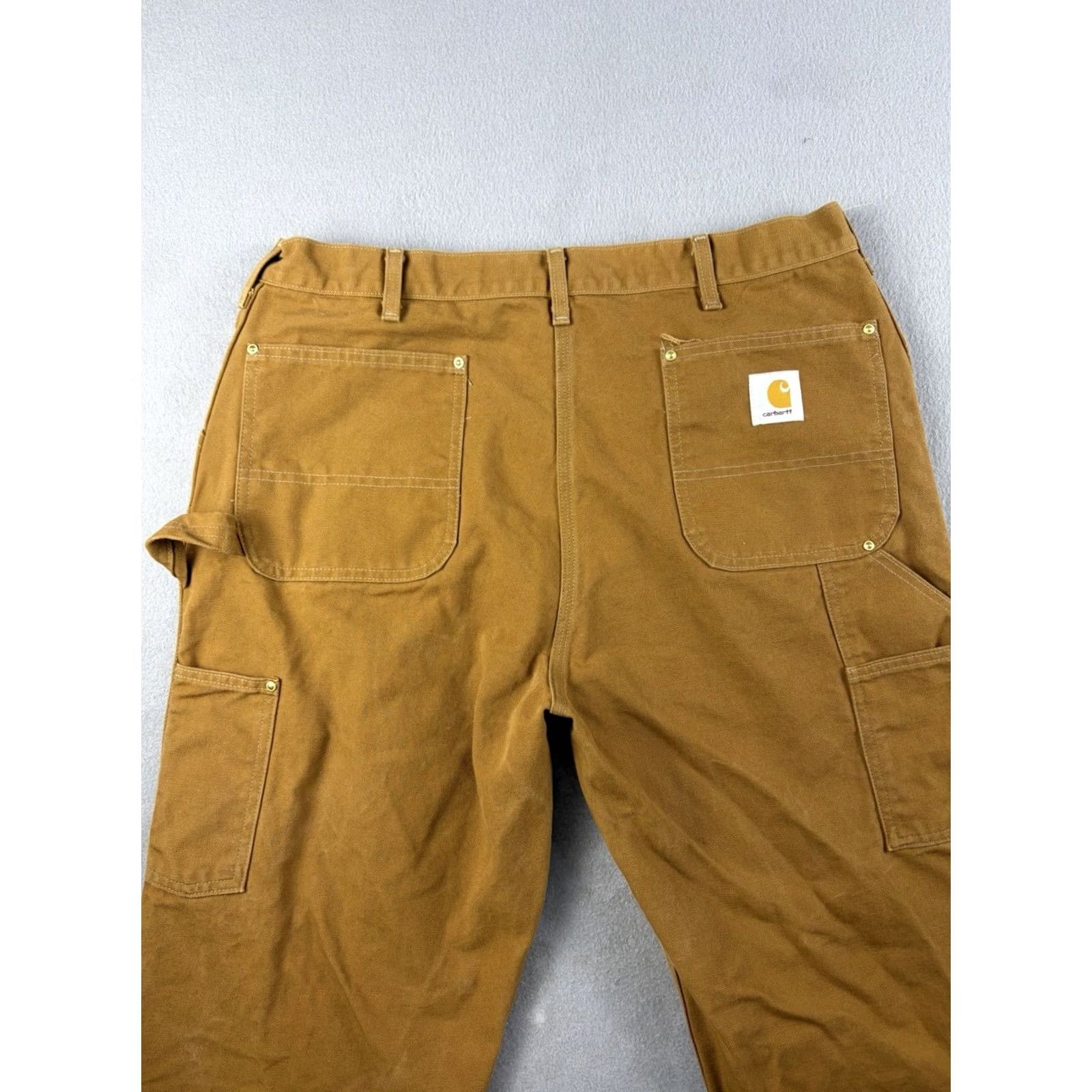 Carhartt VINTAGE Carhartt Pants Mens 40x32 Brown Canvas USA Made 90s Double Knee 5-Pocket Workwear Carpenter Straight Pants Mens Brown USA Carhartt Vintage 90s Size US 40 / EU 56 - 5 Thumbnail