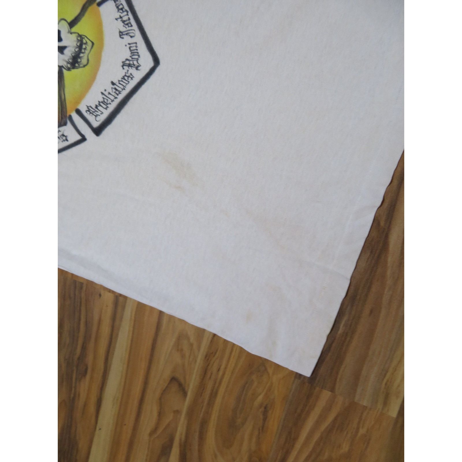 Other Firefighter Airbrushed Art T-shirt, White Ringer Sz M 1980s Size US M / EU 48-50 / 2 - 8 Thumbnail