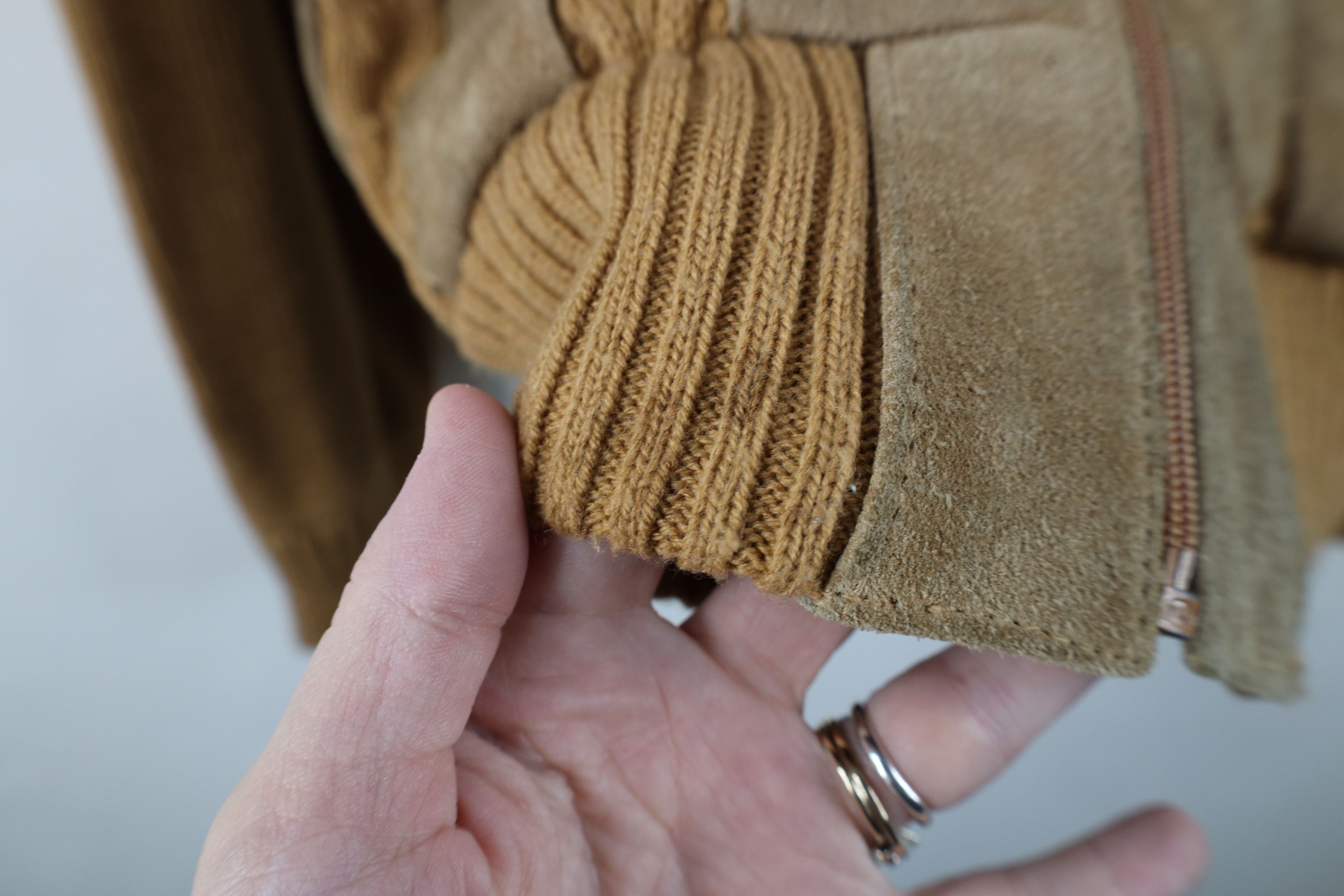 Vintage Vintage 70s Streetwear Leather Knit Sweater Jacket Swacket Size US M / EU 48-50 / 2 - 6 Thumbnail