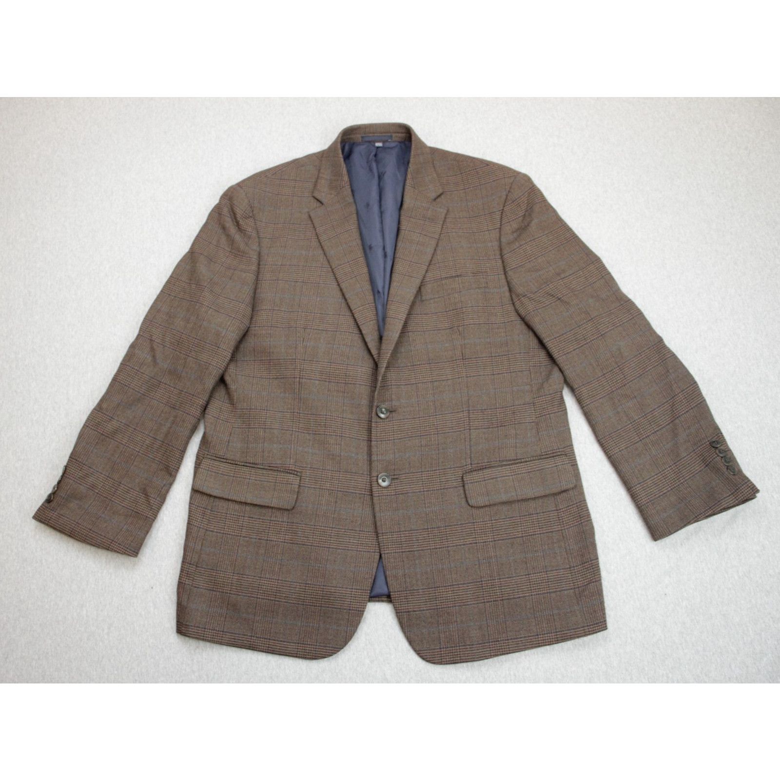 Jos. A. Bank Jos A Bank Blazer 1905 Mens Size 44R Brown Plaid Wool Blend Size 44R - 2 Thumbnail