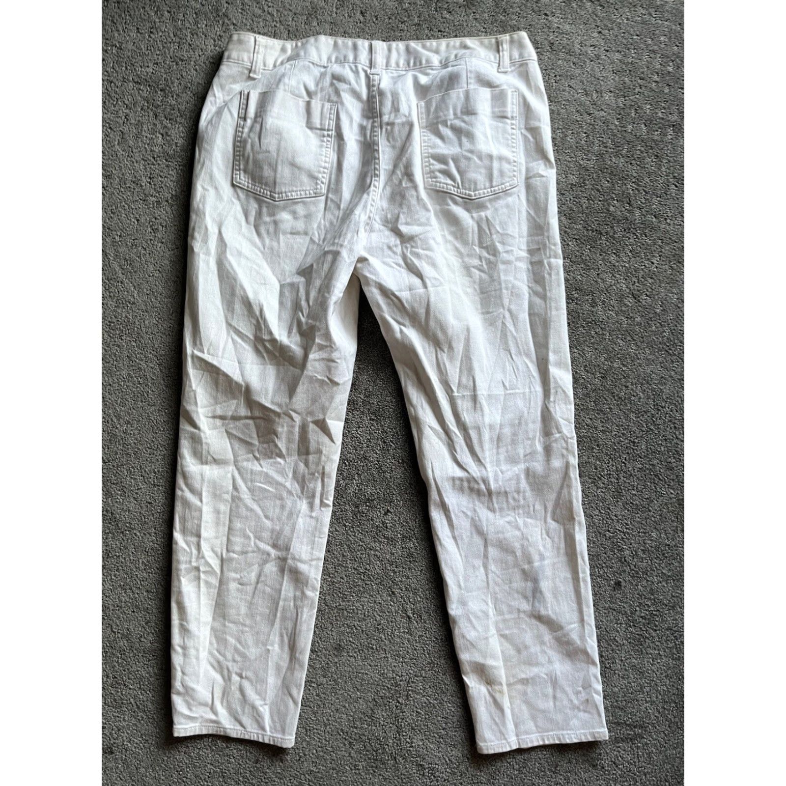 Lands' End Lands' End Slim Fit Ankle Jeans Womens 12 White Stretch Denim Size 34" / US 12 / IT 48 - 3 Thumbnail