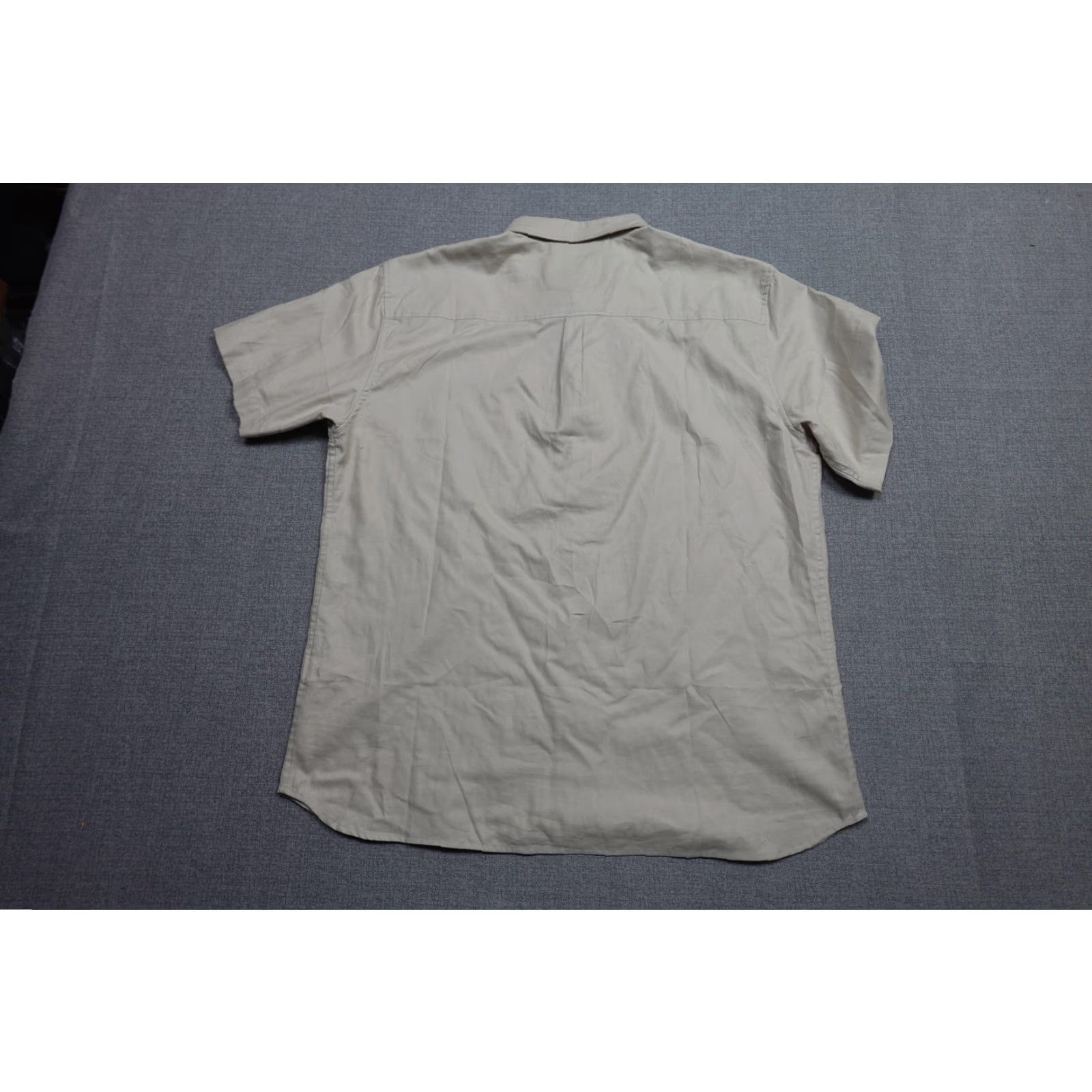 Vintage Duck Camp Shirt Mens 2XL Beige Short Sleeve Button Down Herringbone Casual NWT Size US XXL / EU 58 / 5 - 4 Thumbnail