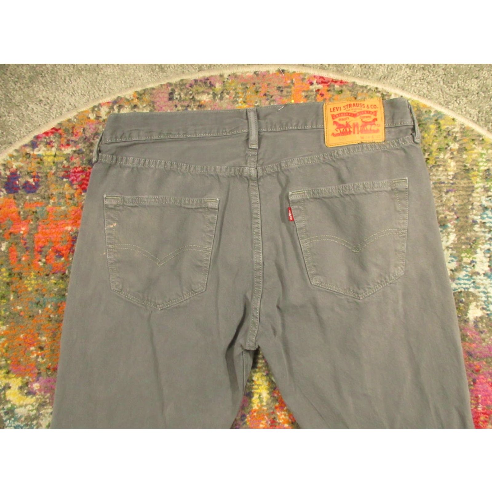 Levi's LEVI'S 501 Jeans 34x32 Gray Denim Button Fly Regular Straight 5-Pocket Men Adult Classic USA Size US 34 / EU 50 - 4 Thumbnail