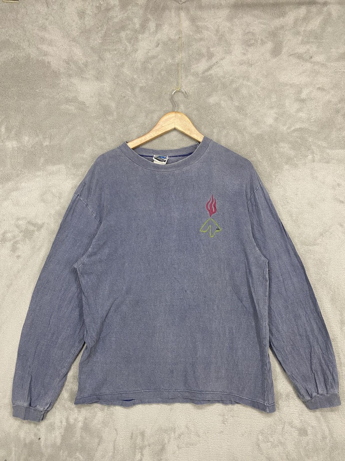 Quiksilver RaRe💥TRASHED FADED VINTAGE QUIKSILVER FIRE LOGO LONG SLEEVE Size US L / EU 52-54 / 3 - 3 Thumbnail