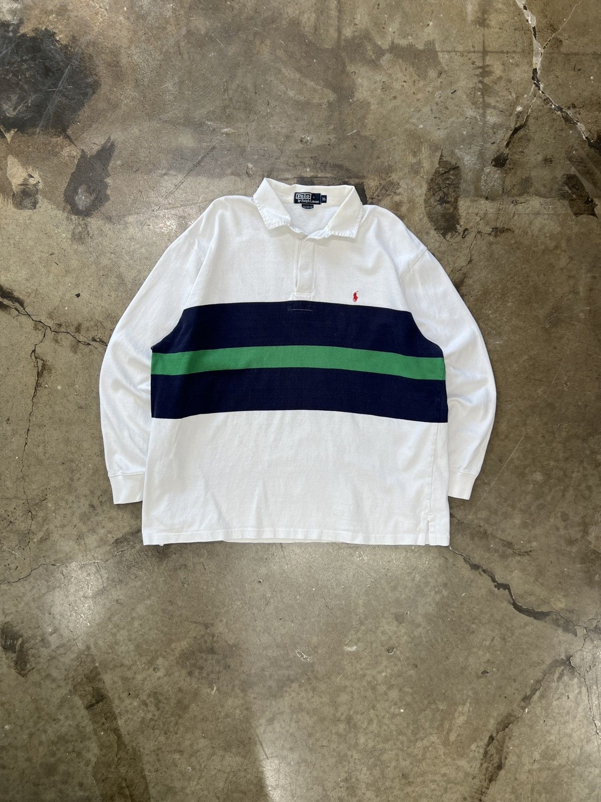 Polo Ralph Lauren Vintage Ralph Lauren Polo Blue Green Y2K LS Polo XL Size US XL / EU 56 / 4 - 2 Thumbnail